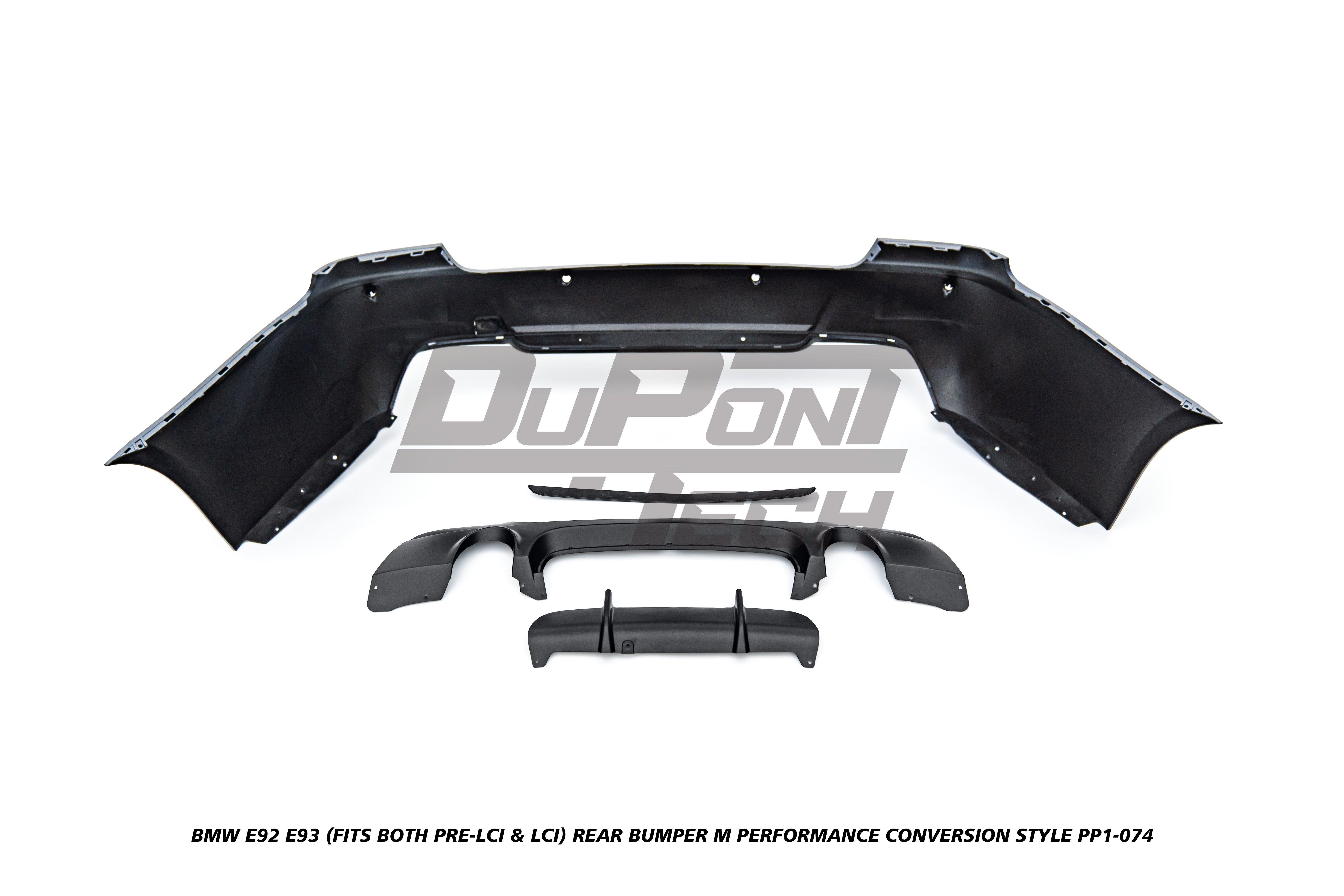 BMW 3 Series E92 E93 (Fits Both Pre-LCI & LCI) 2006 2007 2008 2009 2010 2011 2012 2013 with Aftermarket Parts - M Performance Conversion Style Rear Bumper PP Polypropylene from DuPont Tech

