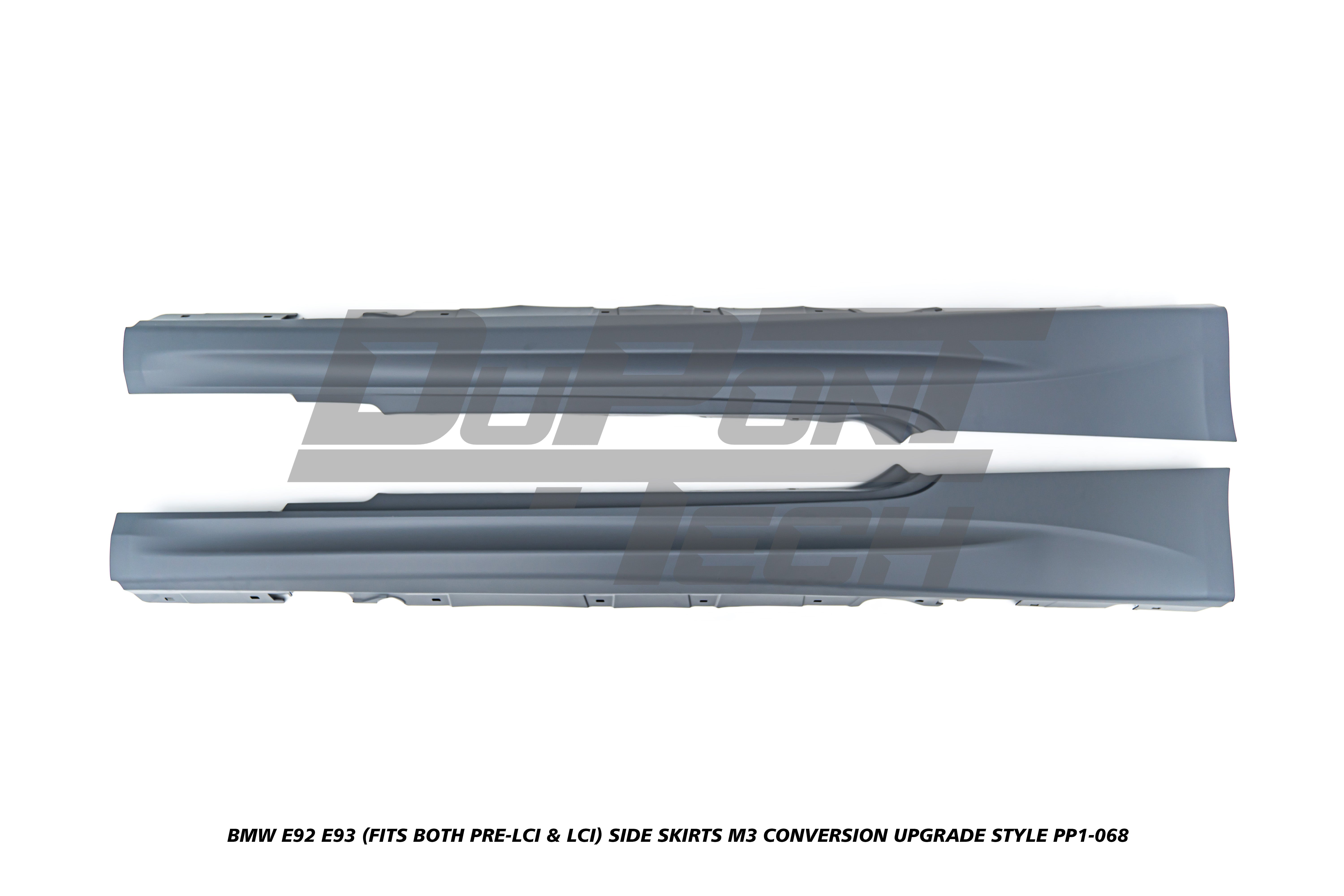 BMW 3 Series E92 E93 (Fits Both Pre-LCI & LCI) 2006 2007 2008 2009 2010 2011 2012 2013 with Aftermarket Parts - M3 Conversion Upgrade Style Side Skirts PP Polypropylene from DuPont Tech
