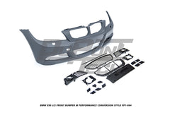 BMW 3 Series E90 LCI 2009 2010 2011 with Aftermarket Parts - M Performance Conversion Style Front Bumper & Fog Light PP Polypropylene from DuPont Tech
