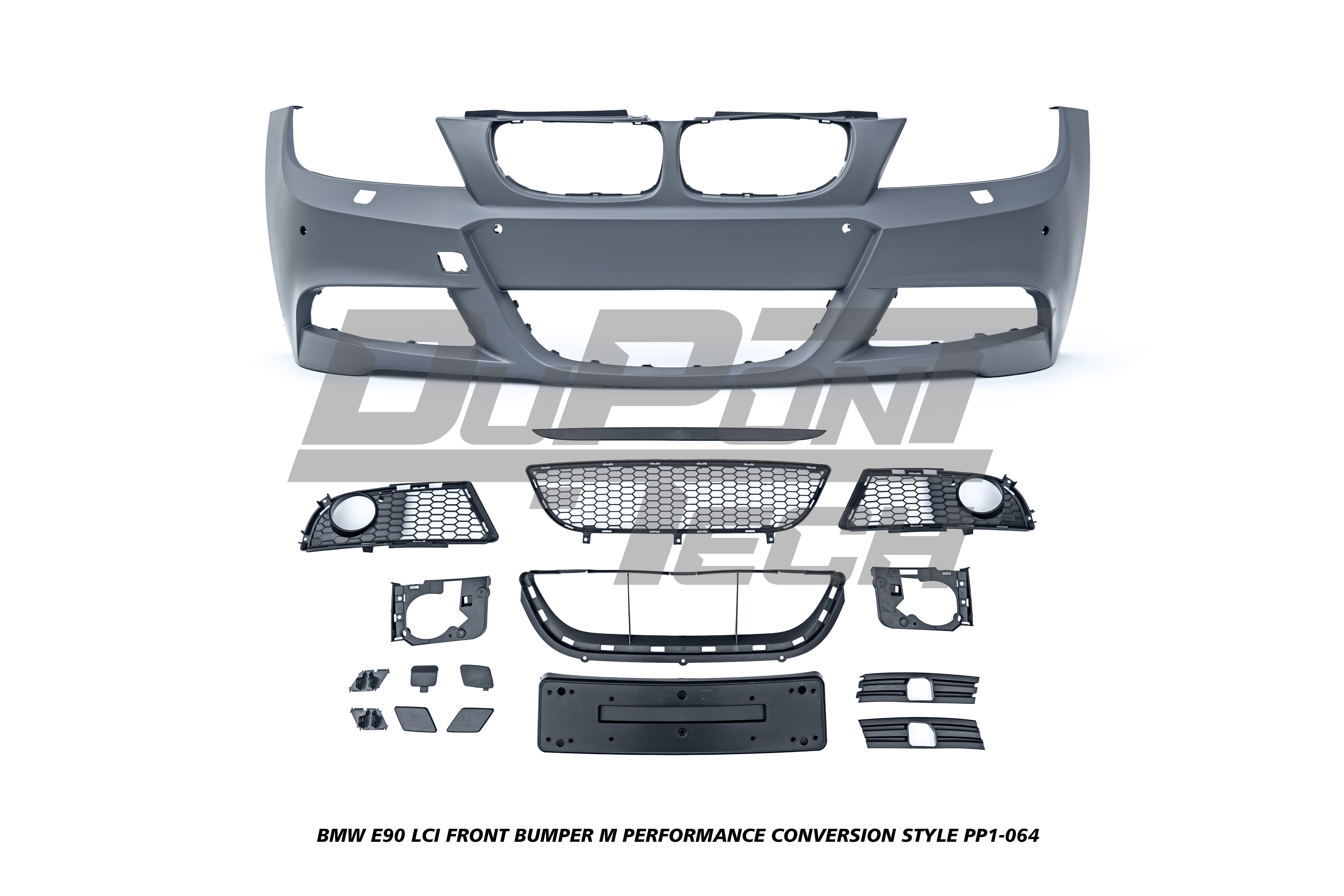 BMW 3 Series E90 LCI 2009 2010 2011 with Aftermarket Parts - M Performance Conversion Style Full kit PP Polypropylene from DuPont Tech
