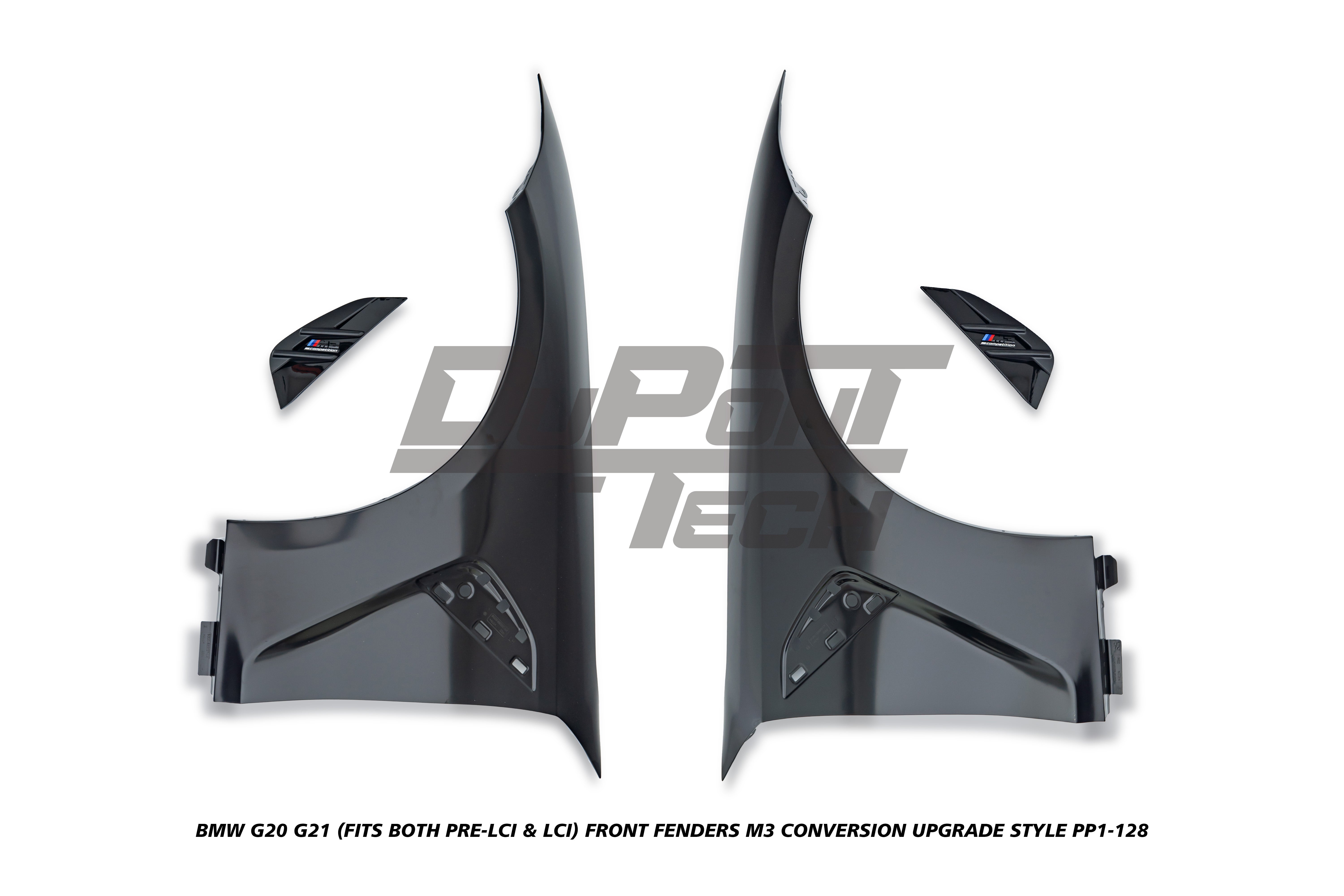 BMW 3 Series 330i M340i G20 G21 (Fits both Pre-LCI & LCI) 2019-ON with Aftermarket Parts - M3 Conversion Upgrade Style Front Fenders Metal from DuPont Tech
