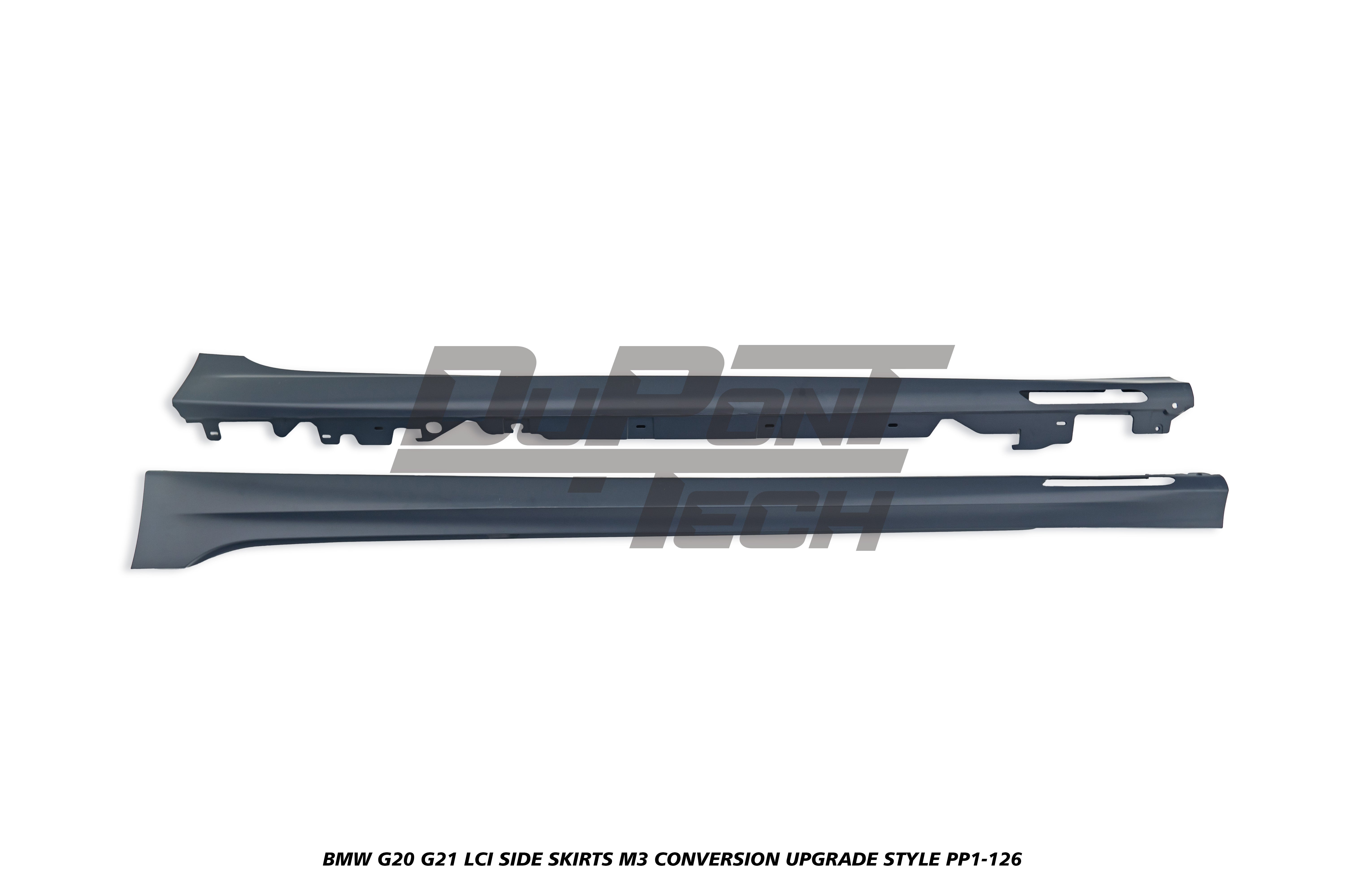 BMW 3 Series M340i 330i 320i G20 G21 LCI 2023-ON with Aftermarket Parts - M3 Conversion Upgrade Style Side Skirts PP Polypropylene from DuPont Tech
