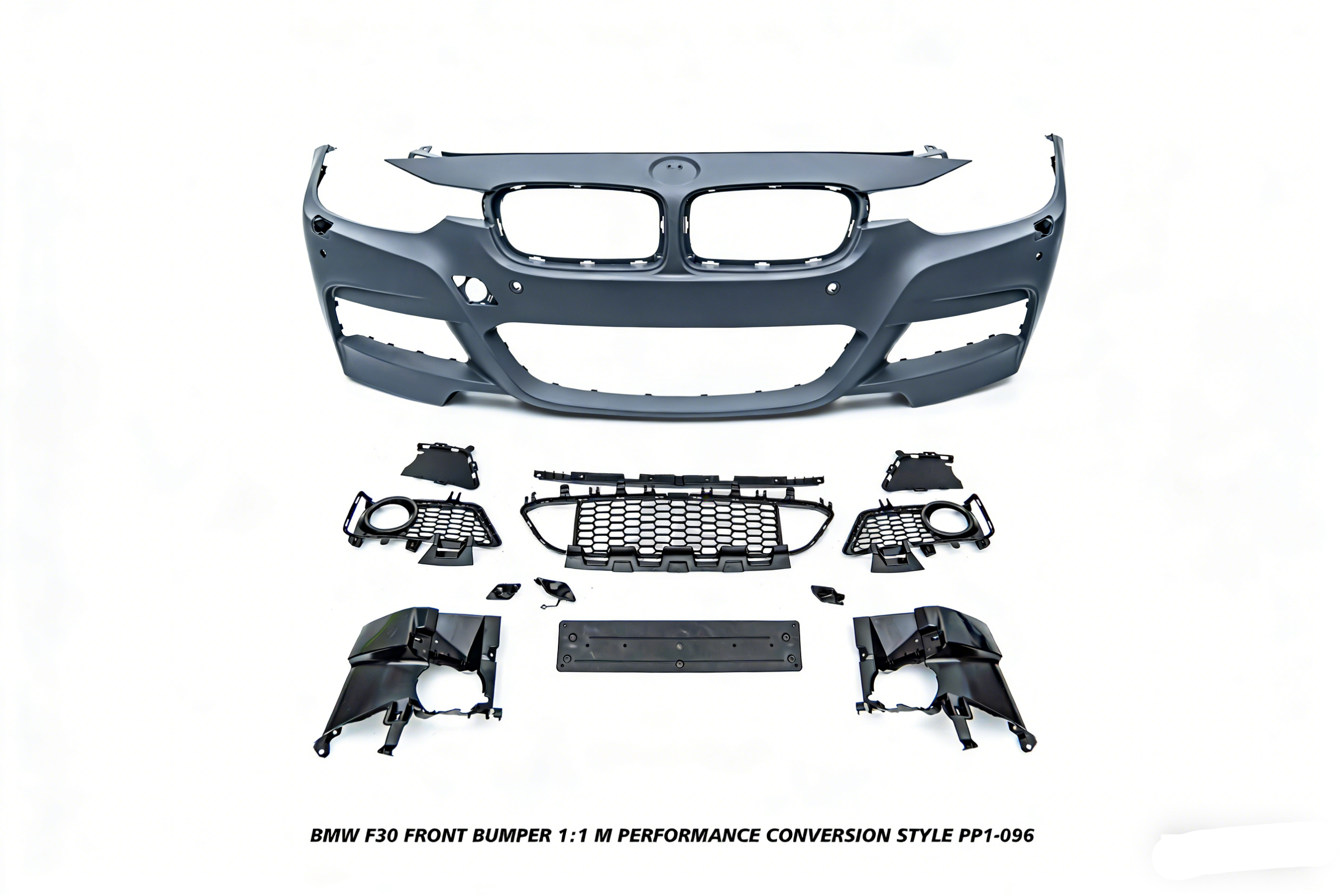 BMW 3 Series M340i 335i 328i 330i 320i F30 2012 2013 2014 2015 2016 2017 2018 2019 with Aftermarket Parts - 1:1 M Performance Conversion Style Front Bumper & Fog Light PP Polypropylene from DuPont Tech
