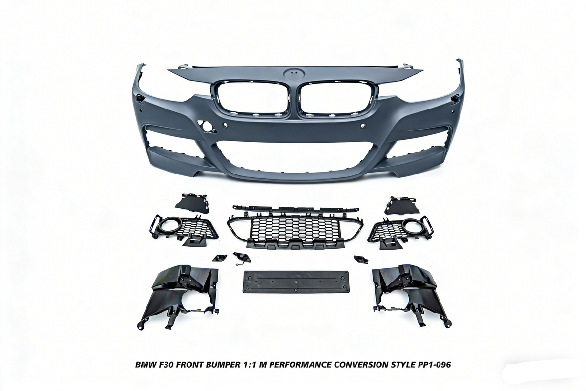 BMW 3 Series M340i 335i 328i 330i 320i F30 2012 2013 2014 2015 2016 2017 2018 2019 with Aftermarket Parts - 1:1 M Performance Conversion Style Front Bumper & Fog Light PP Polypropylene from DuPont Tech

