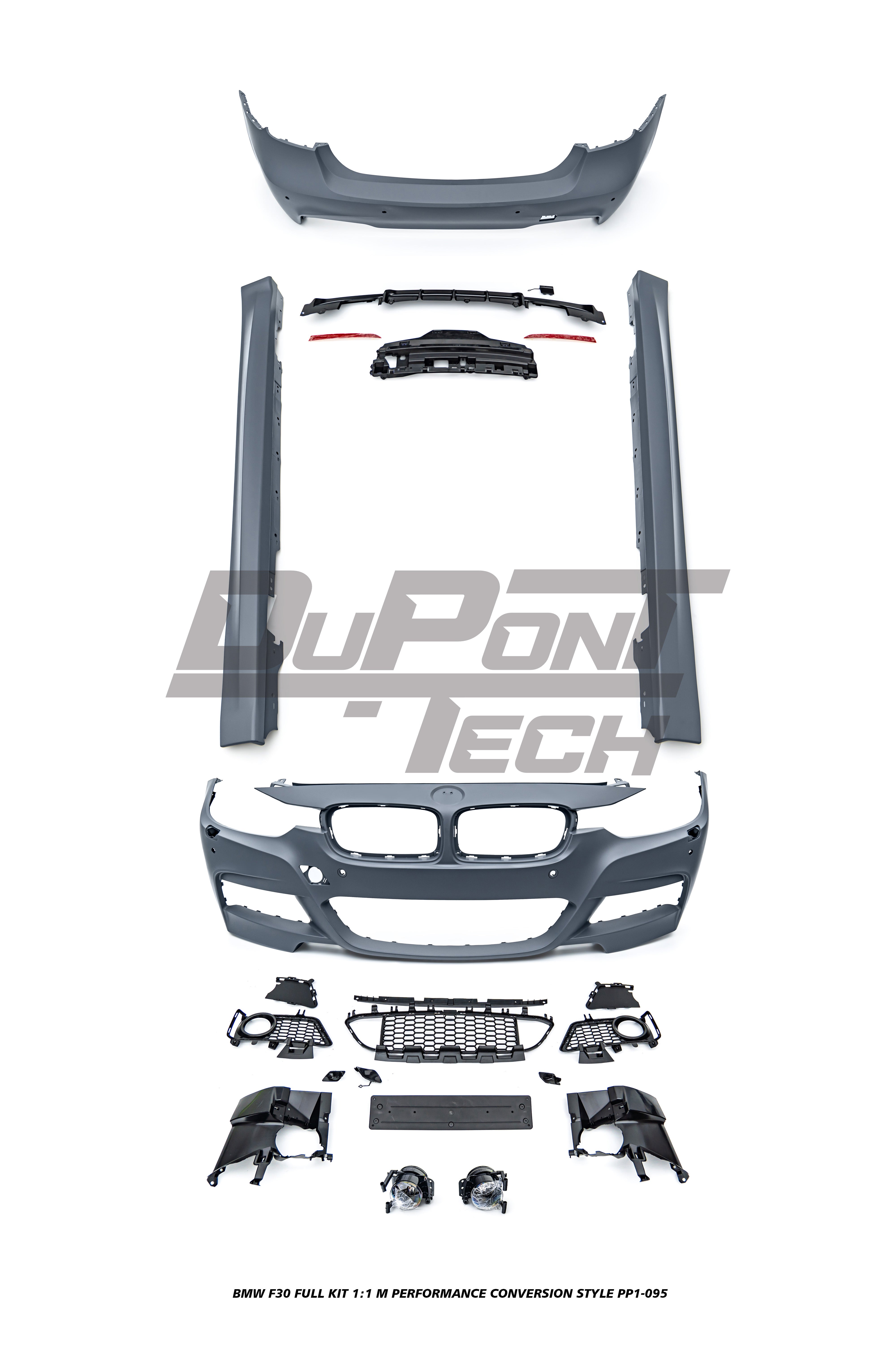 BMW 3 Series M340i 335i 328i 330i 320i F30 2012 2013 2014 2015 2016 2017 2018 2019 with Aftermarket Parts - 1:1 M Performance Conversion Style Full kit PP Polypropylene from DuPont Tech
