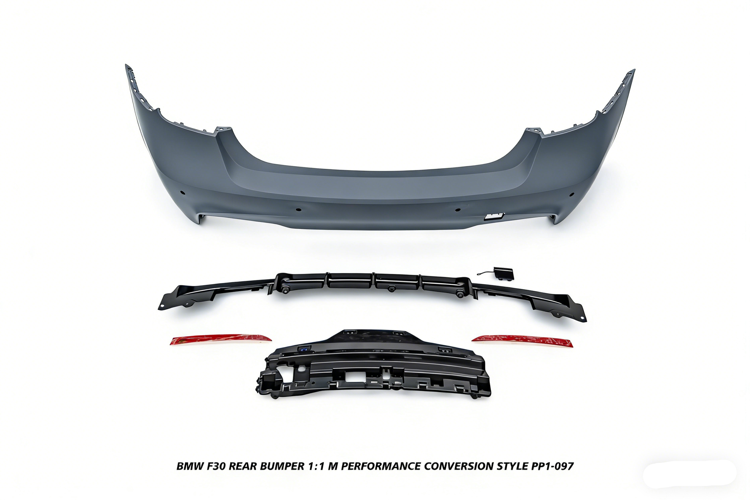 BMW 3 Series M340i 335i 328i 330i 320i F30 2012 2013 2014 2015 2016 2017 2018 2019 with Aftermarket Parts - 1:1 M Performance Conversion Style Rear Bumper PP Polypropylene from DuPont Tech
