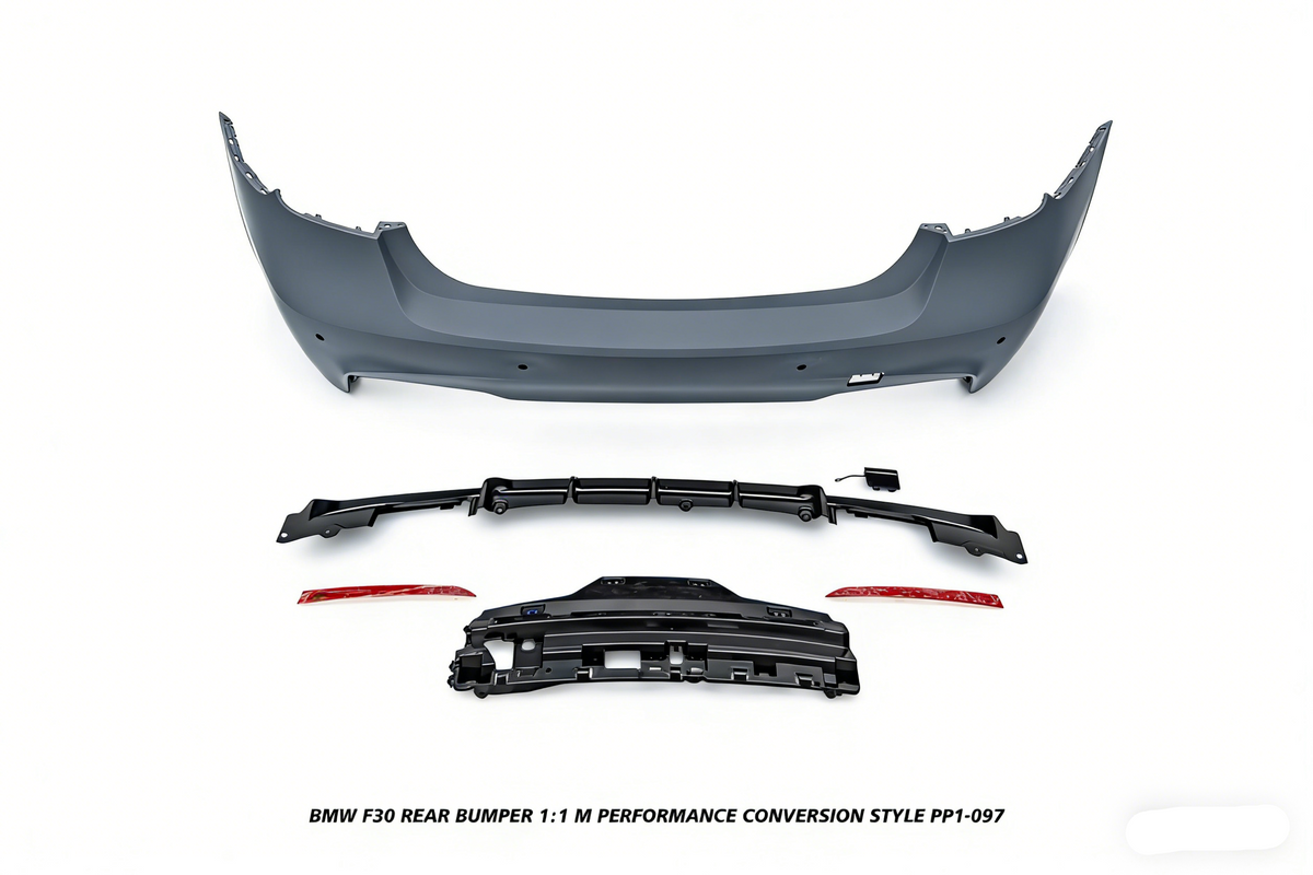 BMW 3 Series M340i 335i 328i 330i 320i F30 2012 2013 2014 2015 2016 2017 2018 2019 with Aftermarket Parts - 1:1 M Performance Conversion Style Rear Bumper PP Polypropylene from DuPont Tech
