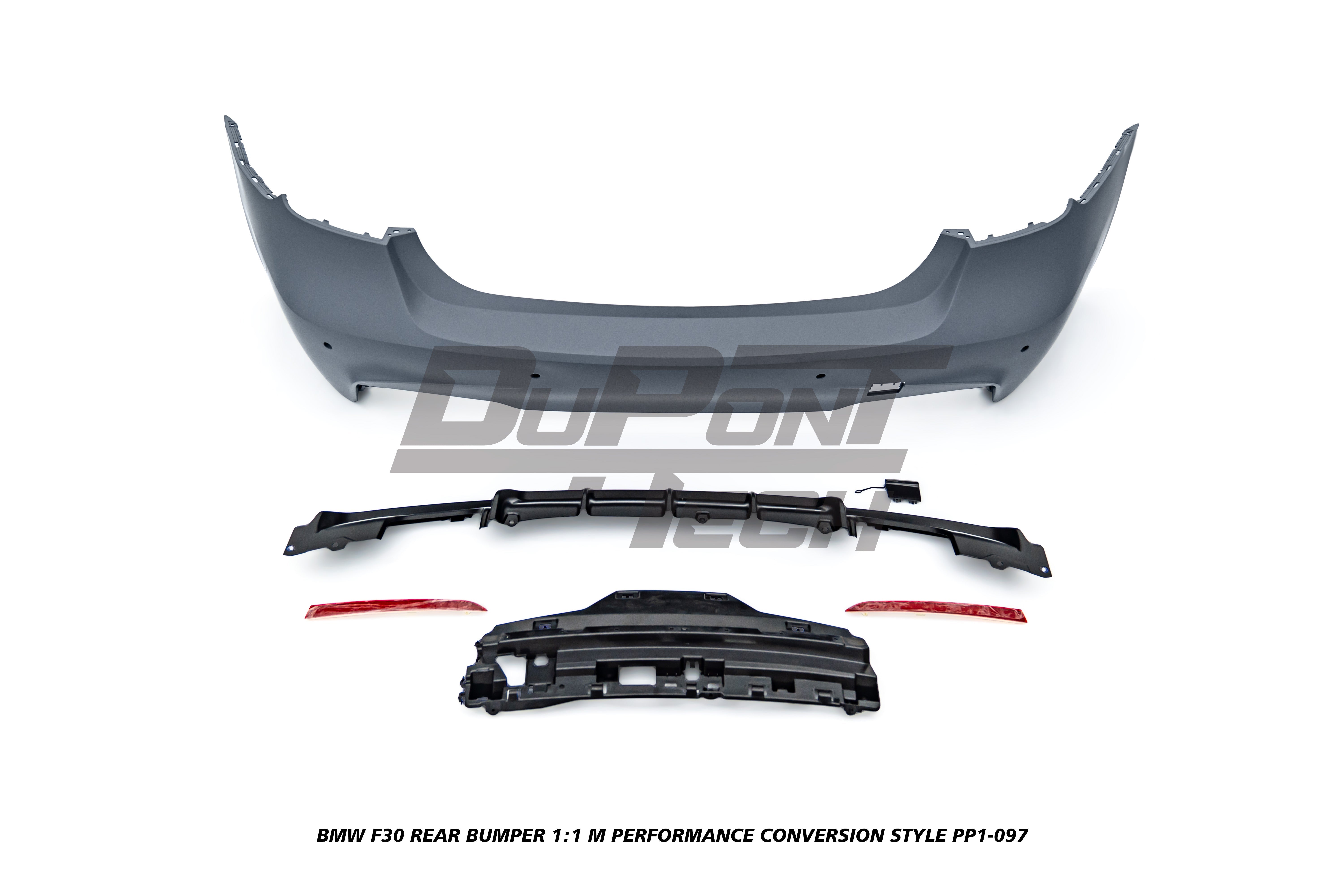 BMW 3 Series M340i 335i 328i 330i 320i F30 2012 2013 2014 2015 2016 2017 2018 2019 with Aftermarket Parts - 1:1 M Performance Conversion Style Rear Bumper PP Polypropylene from DuPont Tech

