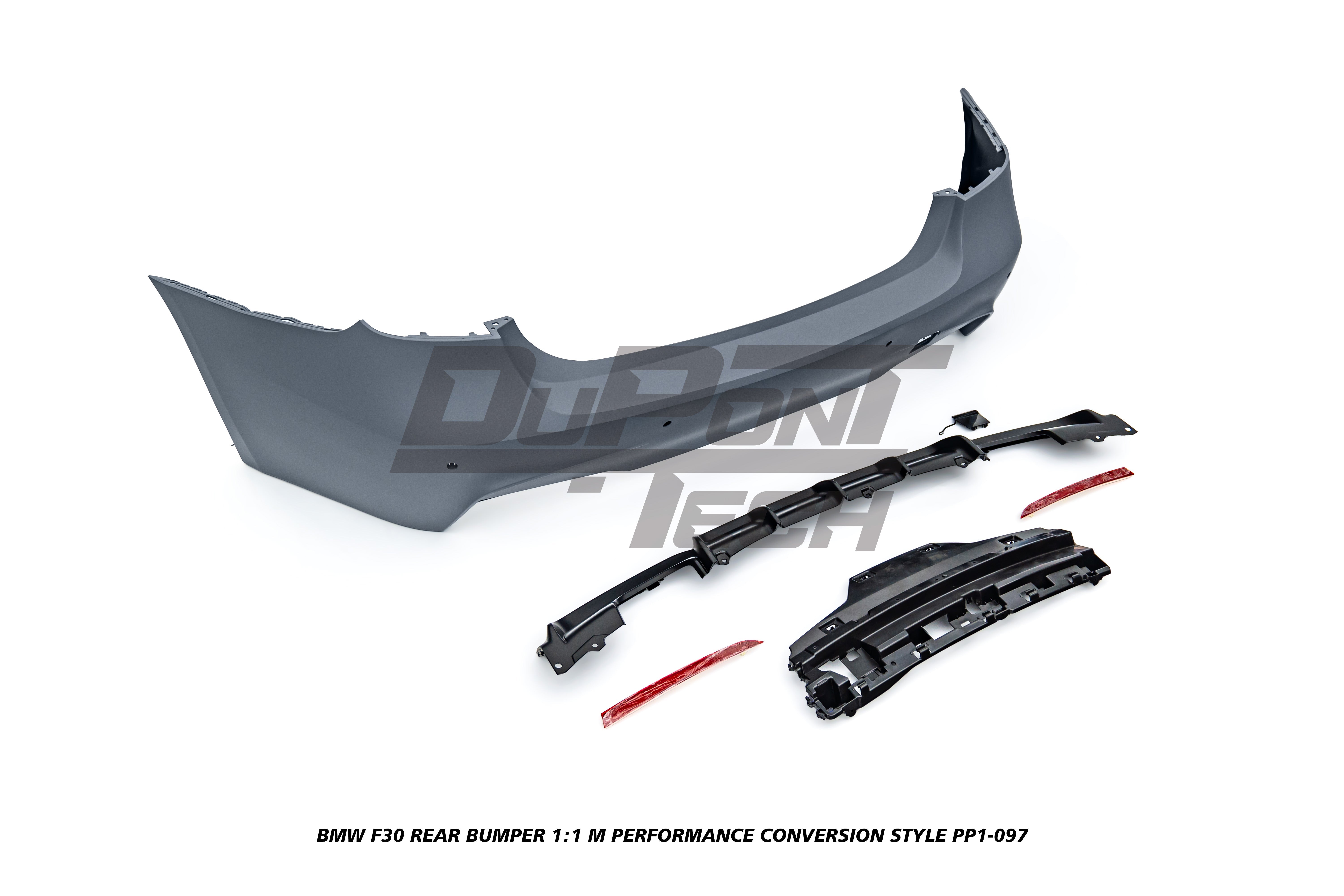 BMW 3 Series M340i 335i 328i 330i 320i F30 2012 2013 2014 2015 2016 2017 2018 2019 with Aftermarket Parts - 1:1 M Performance Conversion Style Rear Bumper PP Polypropylene from DuPont Tech
