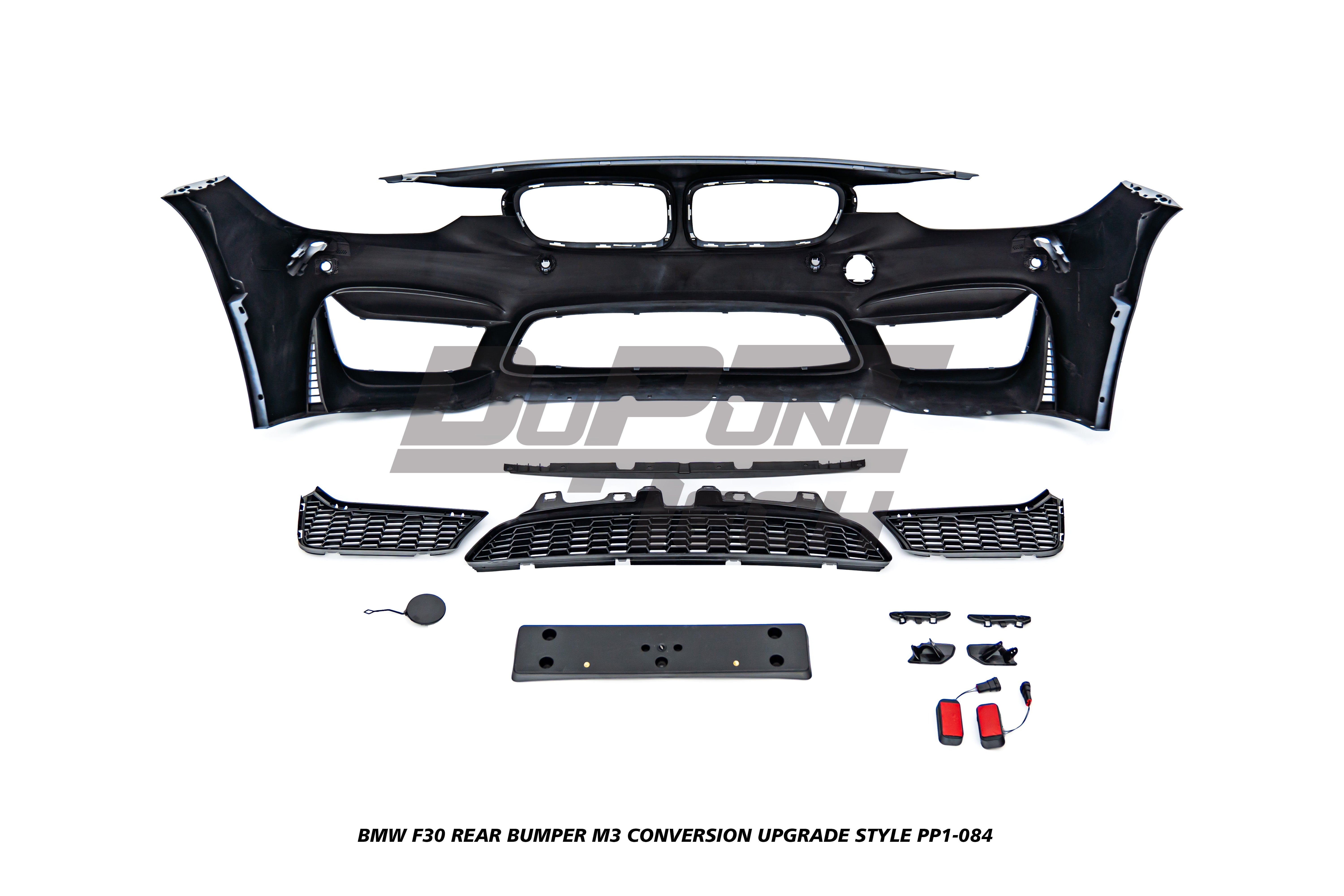 BMW 3 Series M340i 335i 328i 330i 320i F30 2012 2013 2014 2015 2016 2017 2018 2019 with Aftermarket Parts - M3 Conversion Upgrade Style Front Bumper PP Polypropylene from DuPont Tech
