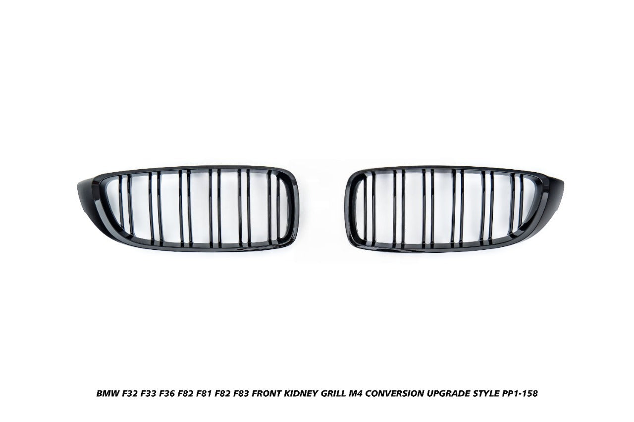 BMW 4 Series 440i 435i 430i 428i 420i 418i 435d 430d 425d 420d 418d F32 F33 2013 2014 2015 2016 2017 2018 2019 2020 & F36 2014 2015 2016 2017 2018 2019 2020 & M3 F81 F80 2014 2015 2016 2017 2018 & M4 F83 F82 2014 2015 2016 2017 2018 2019 2020 with Aftermarket Parts - M4 Conversion Upgrade Style Front Kidney Grill ABS from DuPont Tech
