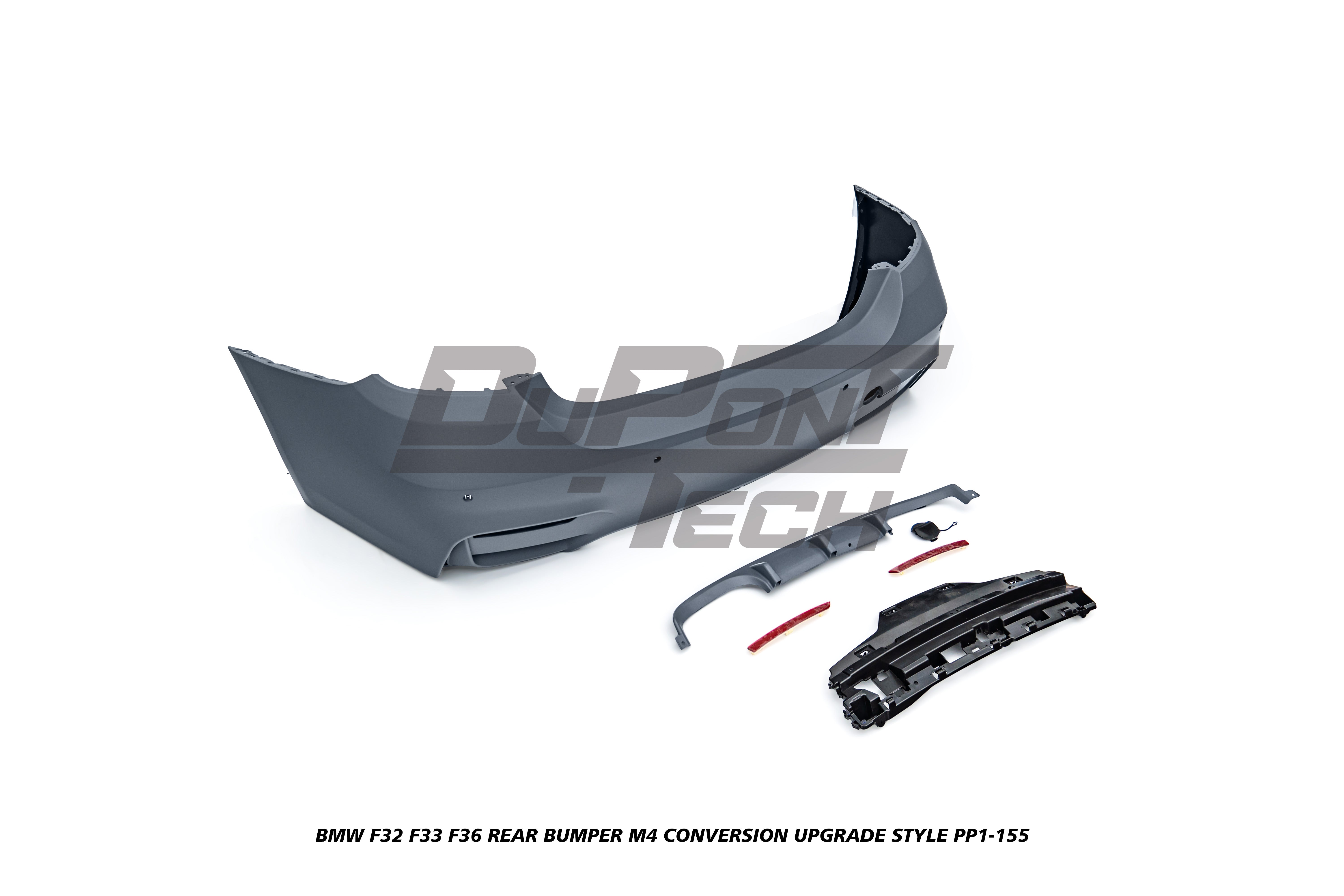 BMW 4 Series 440i 435i 430i 428i 420i 418i 435d 430d 425d 420d 418d F32 F33 2013 2014 2015 2016 2017 2018 2019 2020 & F36 2014 2015 2016 2017 2018 2019 2020 with Aftermarket Parts - M4 Conversion Upgrade Style Rear Bumper PP Polypropylene from DuPont Tech
