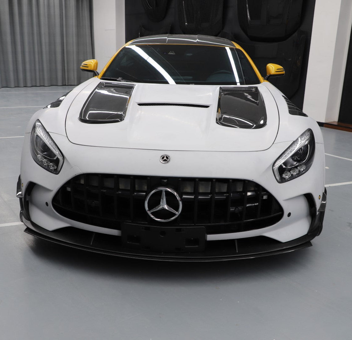 Mercedes Benz AMG GT GTS GTC GTR Pro C190 2016 2017 2018 2019 2020 2021 with Aftermarket Parts - Front Bumper & Lip PP Polypropylene / Dry Pre-preg Carbon Fiber from DuPont Tech