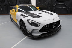 Mercedes Benz AMG GT GTS GTC GTR Pro C190 2016 2017 2018 2019 2020 2021 with Aftermarket Parts - Black Series Conversion Style Hood PP Polypropylene / Dry Pre-preg Carbon Fiber from DuPont Tech