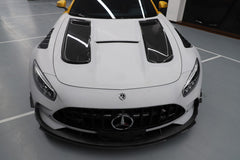 Mercedes Benz AMG GT GTS GTC GTR Pro C190 2016 2017 2018 2019 2020 2021 with Aftermarket Parts - Black Series Conversion Style Hood PP Polypropylene / Dry Pre-preg Carbon Fiber from DuPont Tech