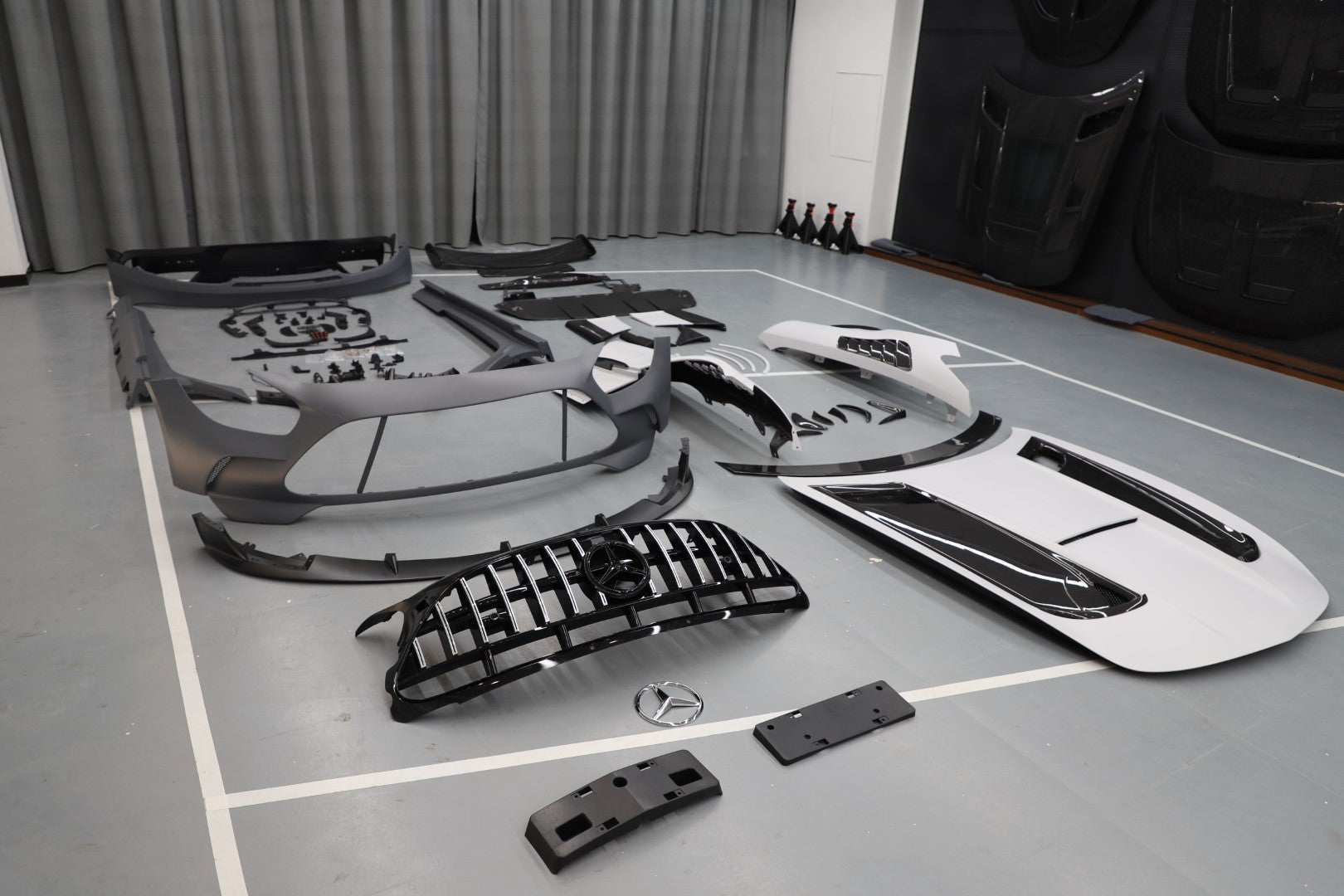Mercedes Benz AMG GT GTS C190 2016 2017 2018 2019 2020 2021 with Aftermarket Parts - Black Series Conversion Style Full Body Kit Polypropylene / Dry Pre-preg Carbon Fiber from DuPont Tech