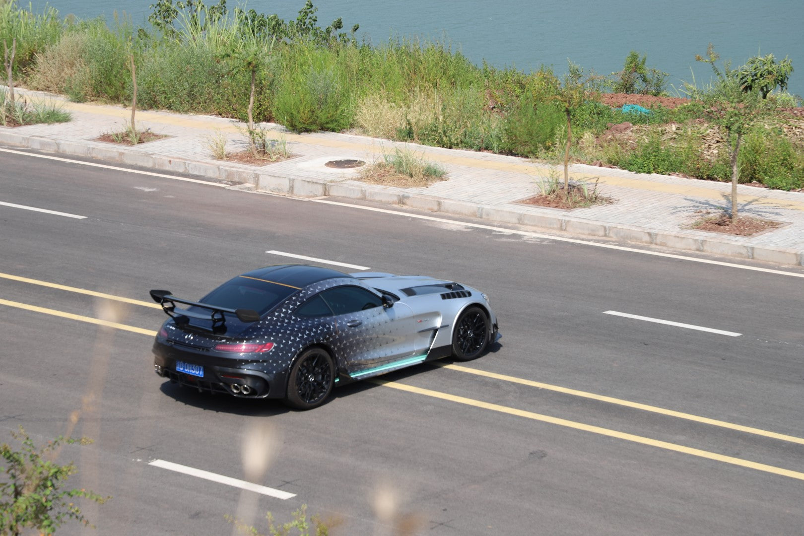 Mercedes Benz AMG GT GTS GTC C190 2015 2016 2017 2018 2019 2020 2021 with Aftermarket Parts - Black Series Conversion Style Rear Wing Dry Pre-preg Carbon Fiber from DuPont Tech