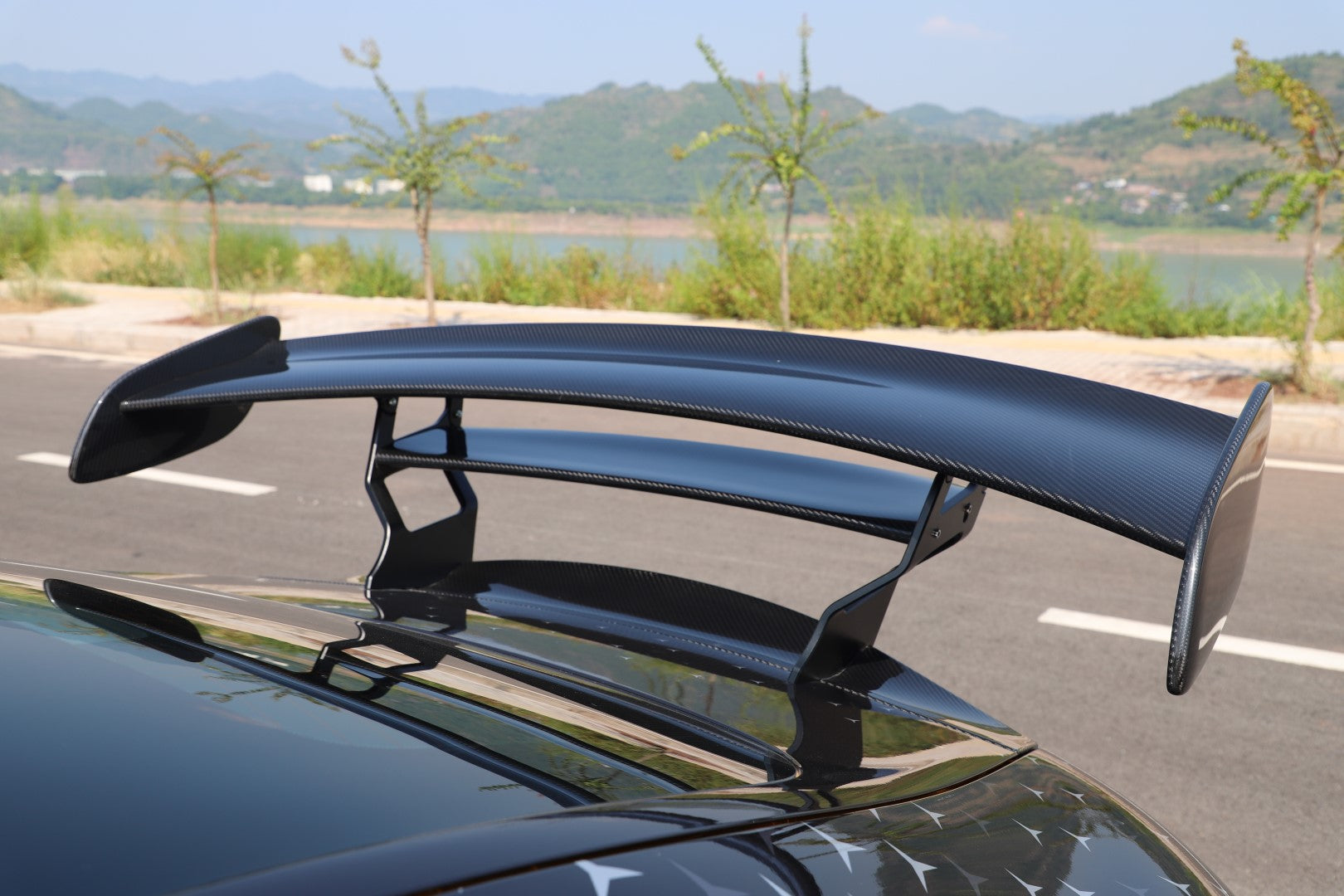 Mercedes Benz AMG GT GTS GTC C190 2015 2016 2017 2018 2019 2020 2021 with Aftermarket Parts - Black Series Conversion Style Rear Wing Dry Pre-preg Carbon Fiber from DuPont Tech
