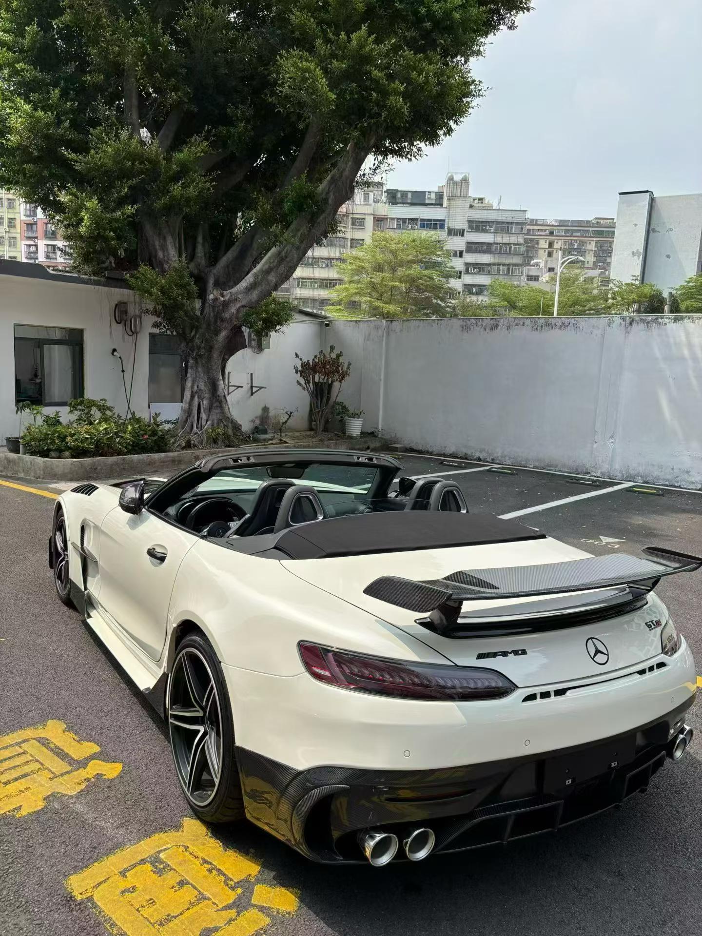Mercedes Benz AMG GT GTS C190 2016 2017 2018 2019 2020 2021 with Aftermarket Parts - Black Series Conversion Style Rear Bumper & Diffuser PP Polypropylene / Dry Pre-preg Carbon Fiber from DuPont Tech