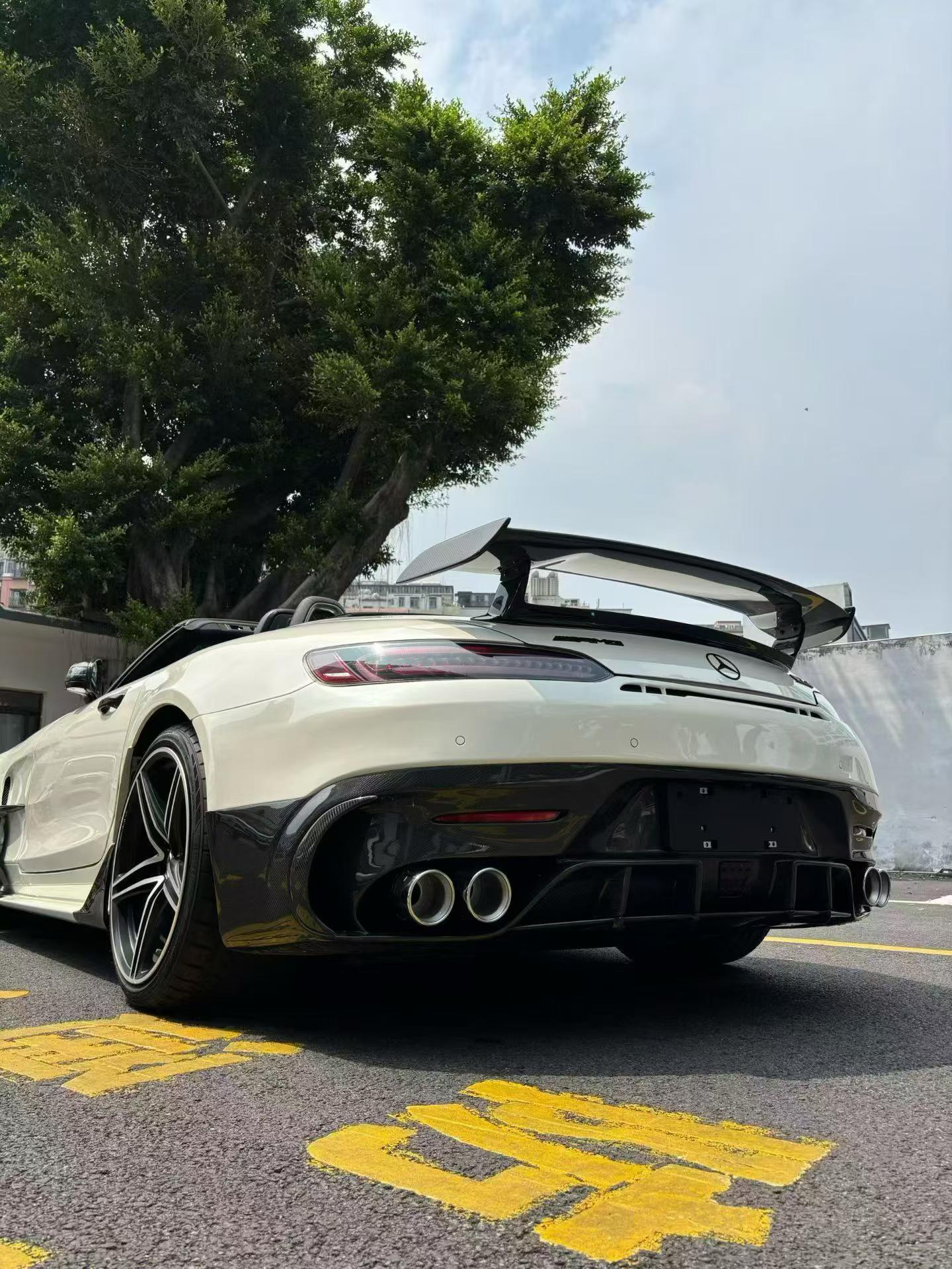 Mercedes Benz AMG GT GTS C190 2016 2017 2018 2019 2020 2021 with Aftermarket Parts - Black Series Conversion Style Rear Underboard Diffuser Dry Pre-preg Carbon Fiber from DuPont Tech