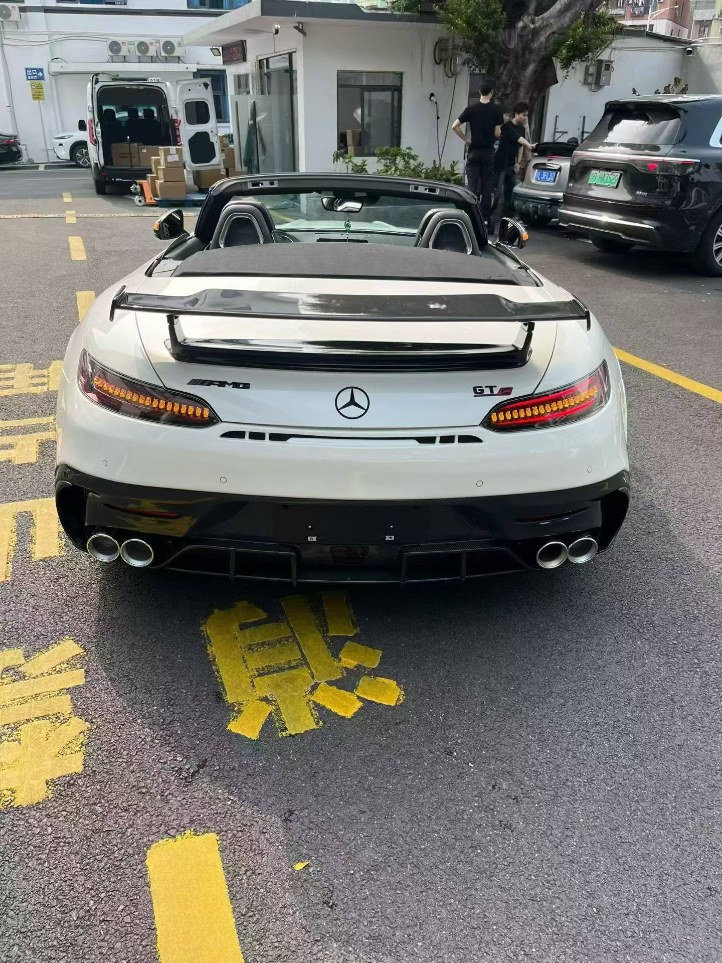 Mercedes Benz AMG GT GTS C190 2016 2017 2018 2019 2020 2021 with Aftermarket Parts - Black Series Conversion Style Rear Underboard Diffuser Dry Pre-preg Carbon Fiber from DuPont Tech