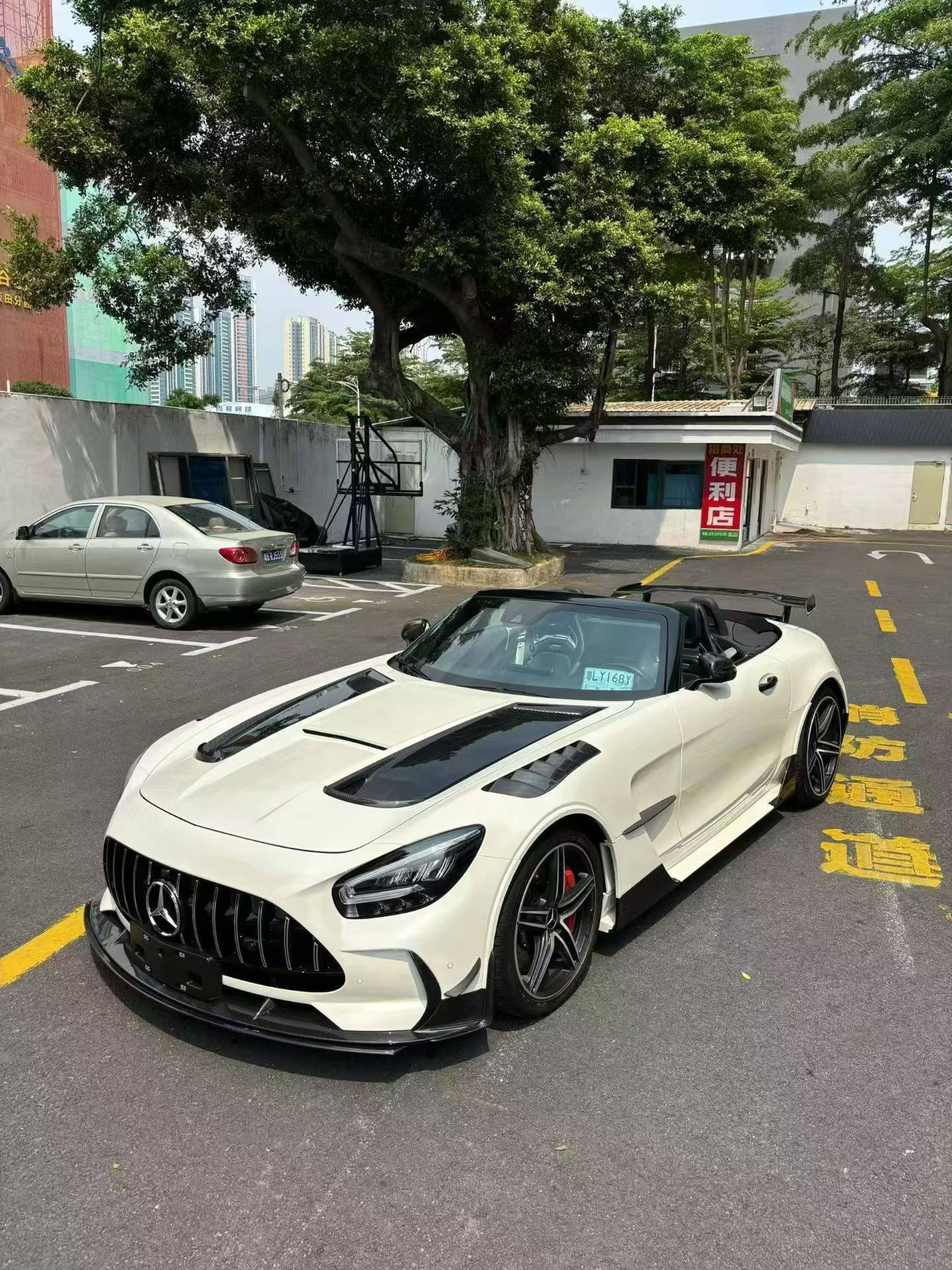Mercedes Benz AMG GT GTS C190 2016 2017 2018 2019 2020 2021 with Aftermarket Parts - Black Series Conversion Style Side Skirts PP Polypropylene from DuPont Tech