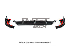 BMW X5 M50i s/x Drive 40i (With M-Package Bumper, does not fit base model) G05 Pre-LCI 2019 2020 2021 2022 2023 with Aftermarket Parts - Black Warrior Style Rear Diffuser &  Canards ABS from DuPont Tech