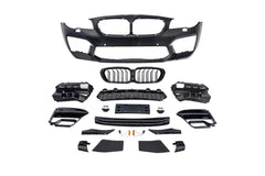 BMW 5 Series M550d 550i 535i 535d 530i 530d 528i 520i 525d 520d 518d F10 (Both Fits Pre-LCI & LCI) 2010 2012 2013 2014 2015 2016 2017 with Aftermarket Parts - G30 Body Style Front Bumper and Grill PP Polypropylene from DuPont Tech