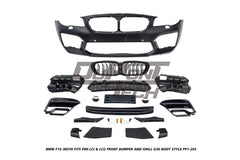 BMW 5 Series M550d 550i 535i 535d 530i 530d 528i 520i 525d 520d 518d F10 (Both Fits Pre-LCI & LCI) 2010 2012 2013 2014 2015 2016 2017 with Aftermarket Parts - G30 Body Style Front Bumper and Grill PP Polypropylene from DuPont Tech