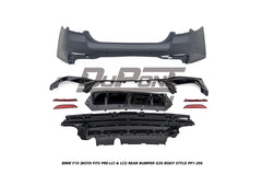 BMW 5 Series M550d 550i 535i 535d 530i 530d 528i 520i 525d 520d 518d F10 (Both Fits Pre-LCI &  LCI) 2010 2011 2012 2013 2014 2015 2016 2017 with Aftermarket Parts - G30 Body Style Rear Bumper PP Polypropylene from DuPont Tech