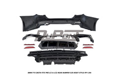 BMW 5 Series M550d 550i 535i 535d 530i 530d 528i 520i 525d 520d 518d F10 (Both Fits Pre-LCI &  LCI) 2010 2011 2012 2013 2014 2015 2016 2017 with Aftermarket Parts - G30 Body Style Rear Bumper PP Polypropylene from DuPont Tech