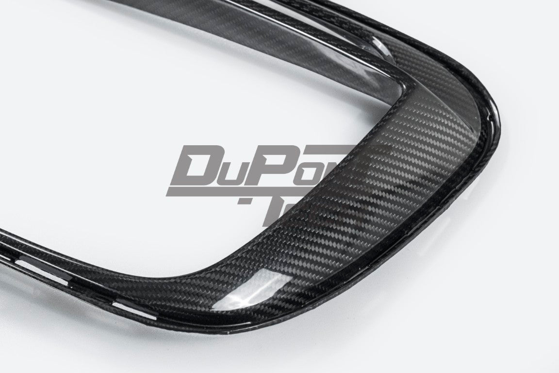 Porsche 991.1 Carrera Base/S/T/4/4S/Targa 4/ Targa 4S/GTS/Turbo/Turbo S/GT3/GT3RS 2012 2013 2014 2015 2016 & 991.2 Carrera Base/S/T/4/4S/Targa 4/ Targa 4S/GTS/Turbo/Turbo S 2017 2018 2019 (designed to be installed on DuPont Tech GT2RS conversion front bumper ONLY) with Aftermarket Parts - GT2RS Conversion Style DRL Fog Light Surround Trim Dry Pre-preg Carbon Fiber from Dupont Tech