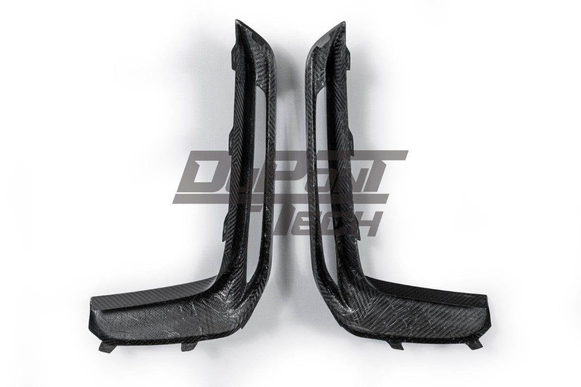 Porsche 987.1 987.2 Cayman & Boxster (all models, including Base / S / R) 2005 2006 2007 2008 2009 2010 2011 2012 & 981 Cayman & Boxster (all models, including Base / S / GTS / GT4 / Spyder) 2012 2013 2014 2015 2016 & 718 982 Cayman & Boxster (Base / T / S / GTS / GT4 / Spyder) 2017-ON (designed to be installed on DuPont Tech GT4RS conversion front bumper ONLY) with Aftermarket Parts - GT4RS Style Upper Valances Dry Pre-preg Carbon Fiber from Dupont Tech