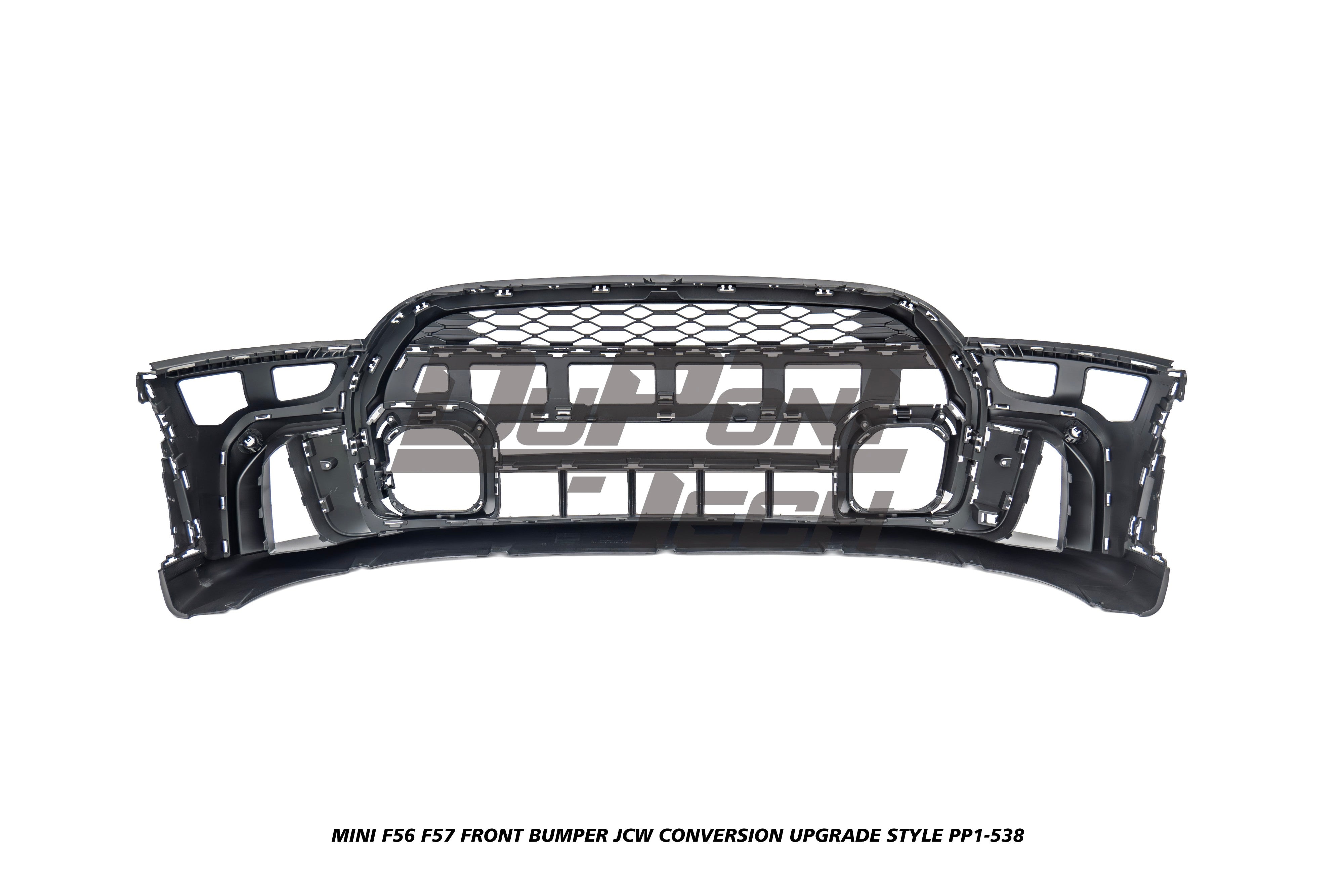 MINI Cooper JCW (John Cooper Works) S Base F56 F57 Pre-LCI 2014 2015 2016 2017 2018 with Aftermarket Parts - JCW Conversion Upgrade Style Front Bumper PP Polypropylene from DuPont Tech