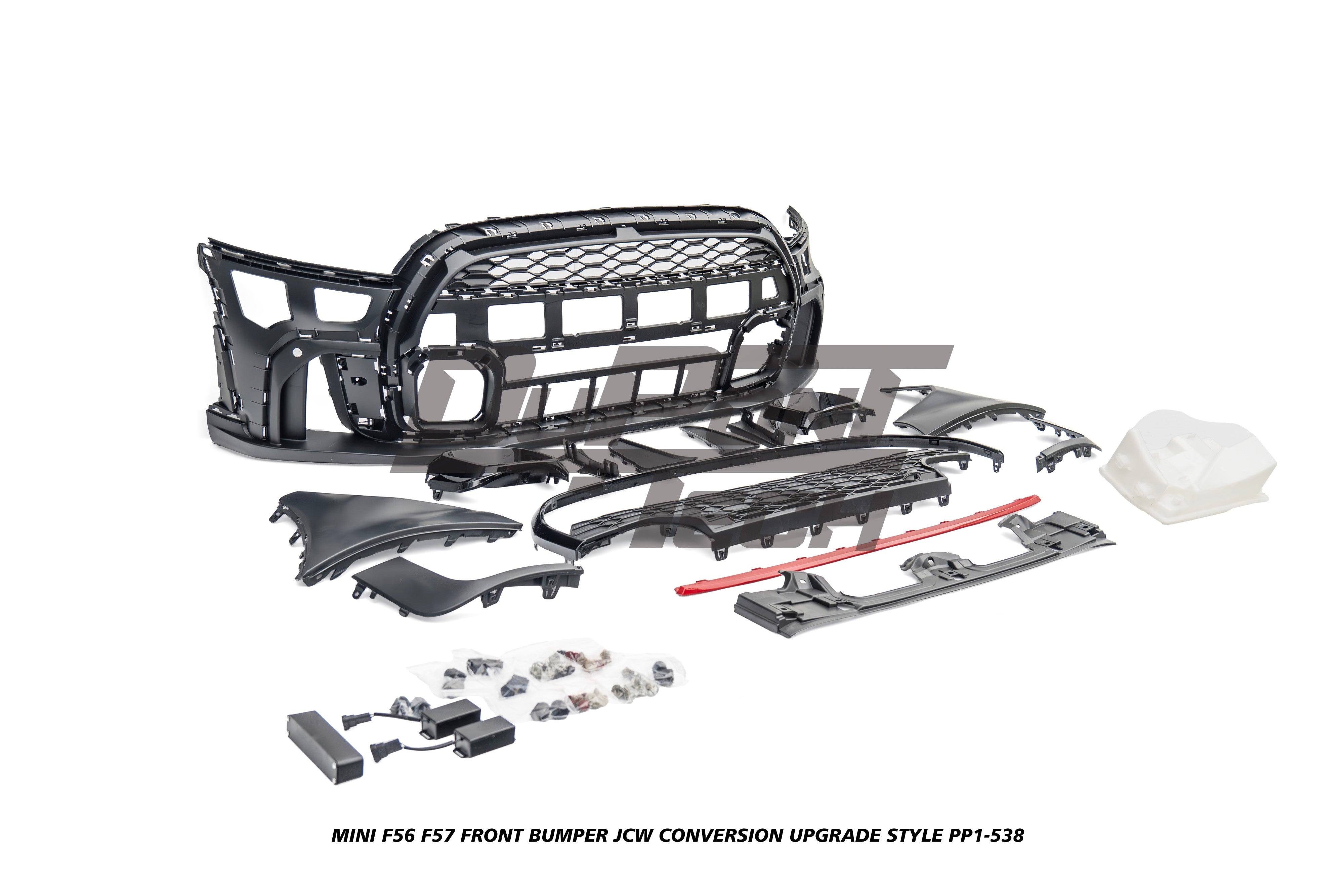 MINI Cooper JCW (John Cooper Works) S Base F56 F57 Pre-LCI 2014 2015 2016 2017 2018 with Aftermarket Parts - JCW Conversion Upgrade Style Front Bumper PP Polypropylene from DuPont Tech