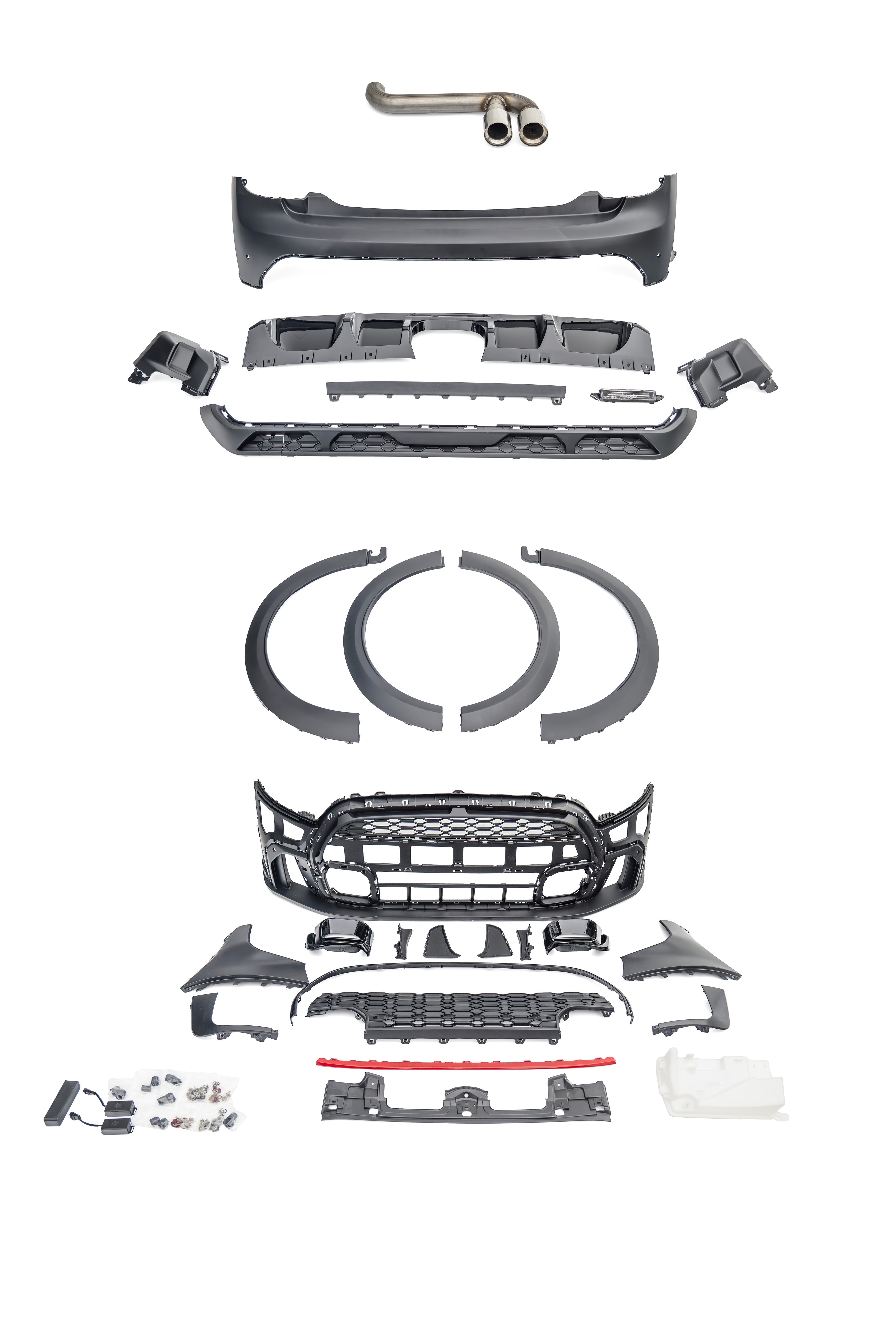 MINI Cooper JCW (John Cooper Works) S Base F56 F57 Pre-LCI 2014 2015 2016 2017 2018 with Aftermarket Parts - JCW Conversion Upgrade Style Full kit PP Polypropylene/Stainless Steel from DuPont Tech