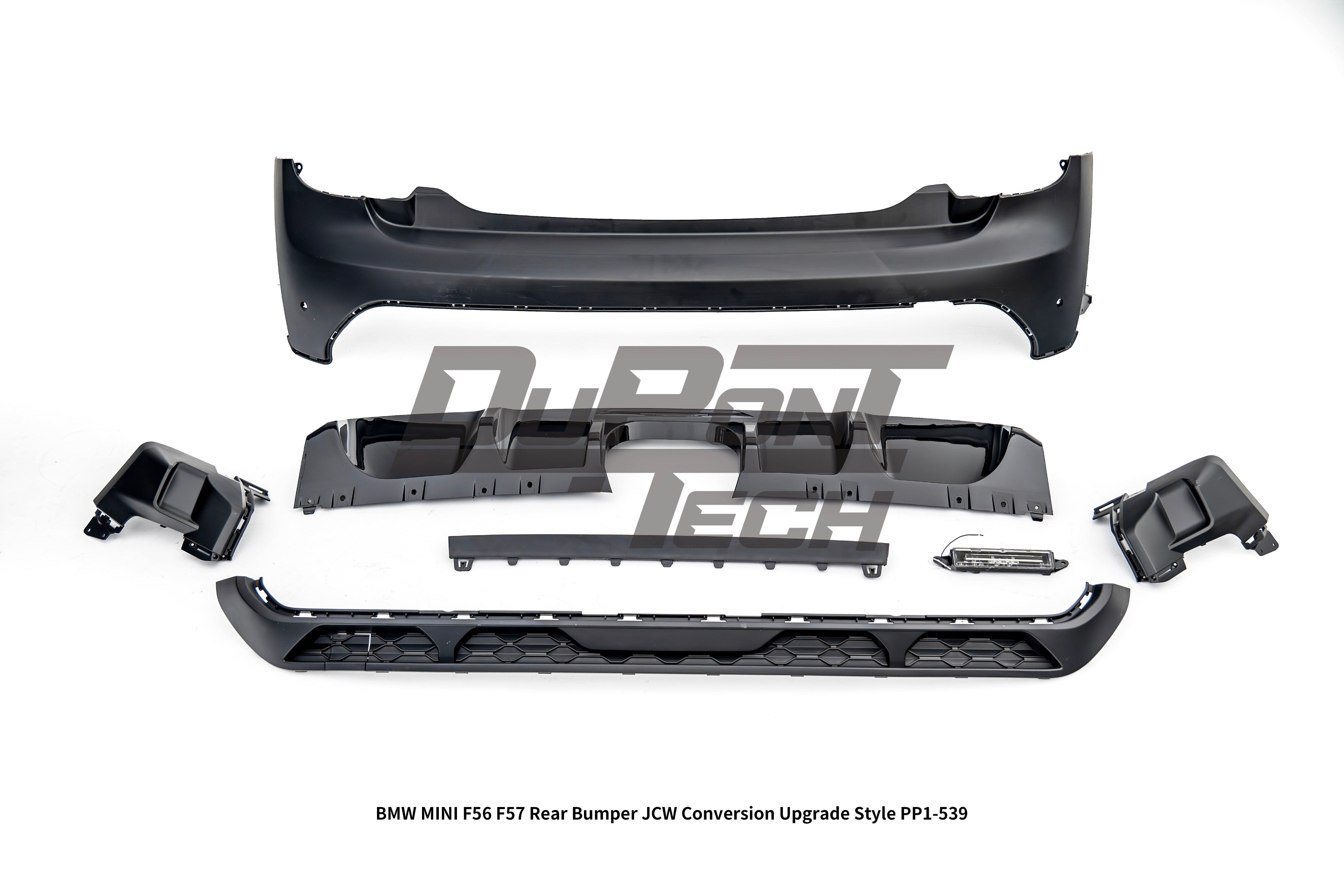 MINI Cooper JCW (John Cooper Works) S Base F56 F57 Pre-LCI 2014 2015 2016 2017 2018 with Aftermarket Parts - JCW Conversion Upgrade Style Rear Bumper PP Polypropylene from DuPont Tech