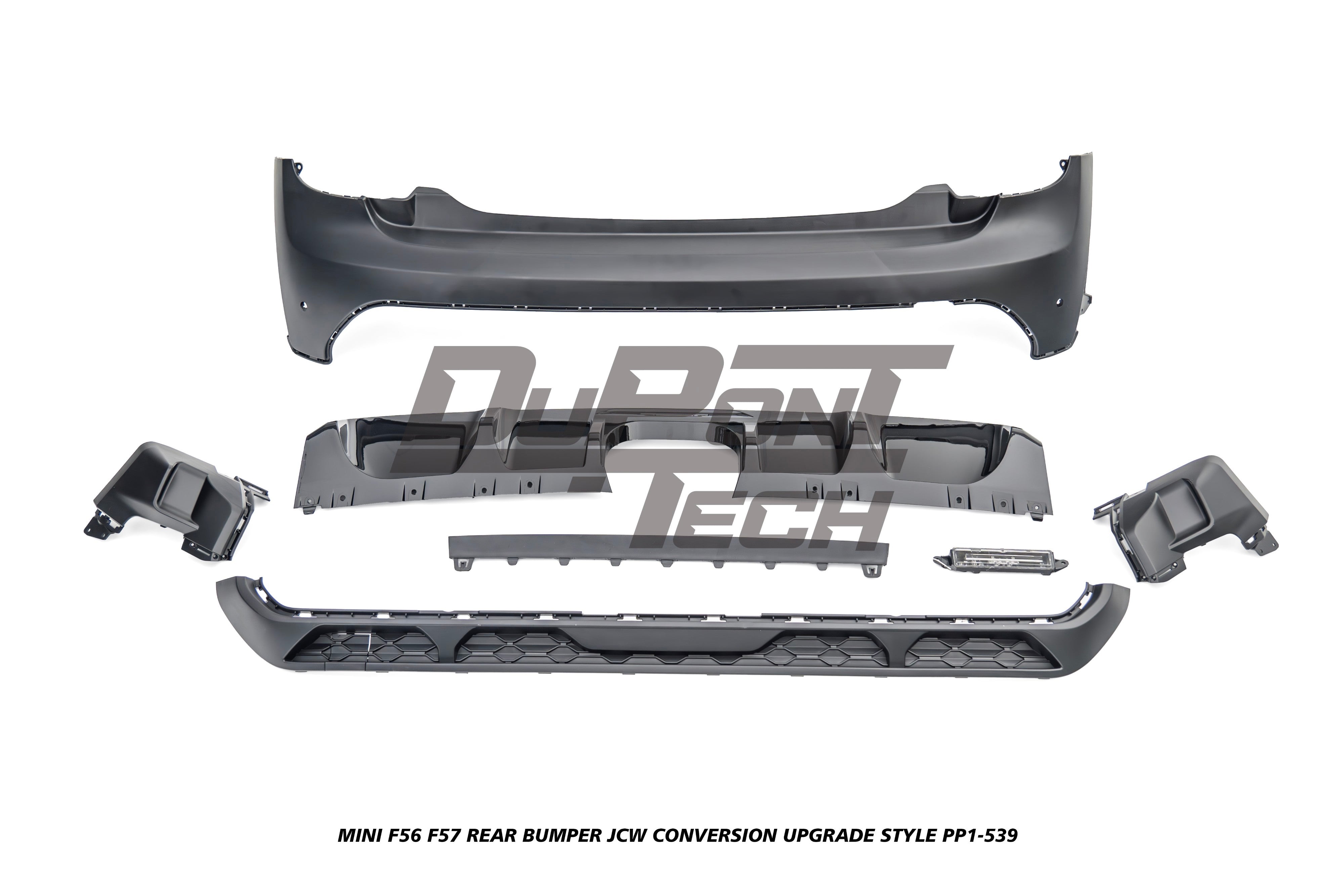 MINI Cooper JCW (John Cooper Works) S Base F56 F57 Pre-LCI 2014 2015 2016 2017 2018 with Aftermarket Parts - JCW Conversion Upgrade Style Rear Bumper PP Polypropylene from DuPont Tech