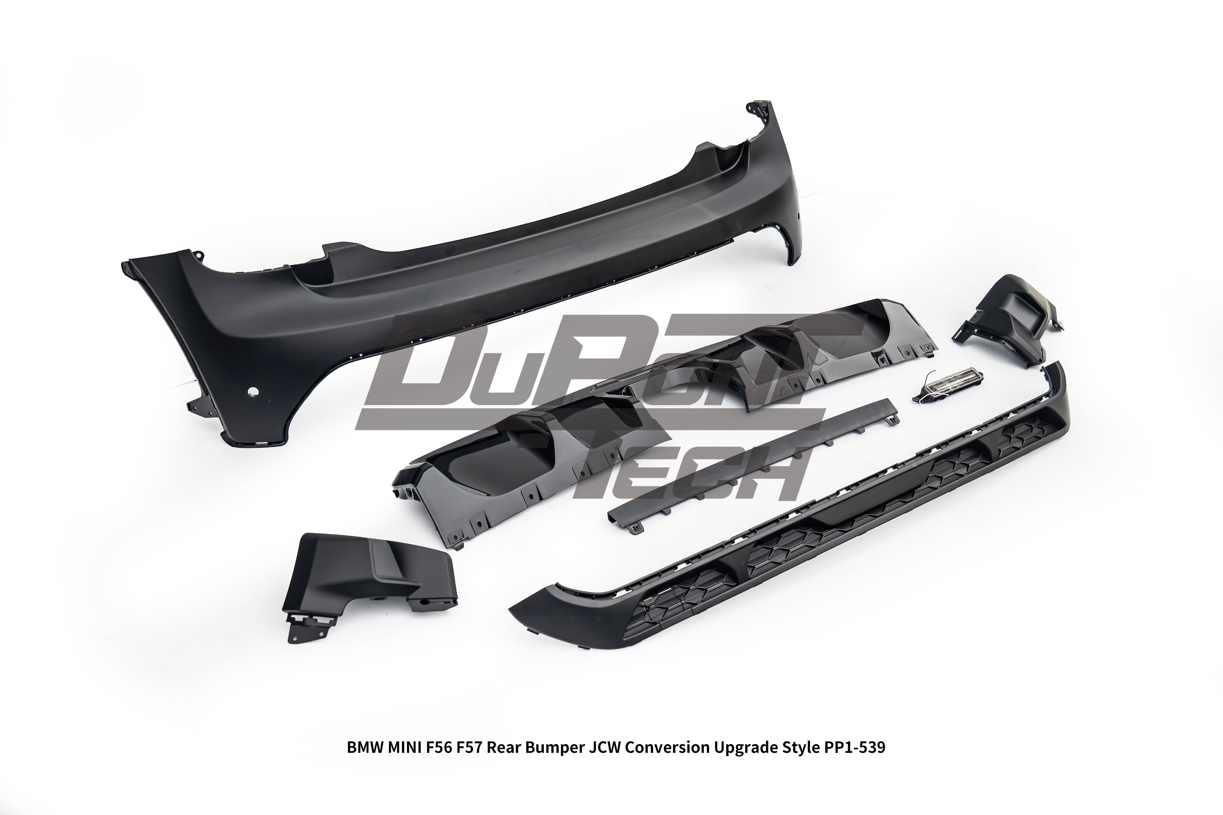 MINI Cooper JCW (John Cooper Works) S Base F56 F57 Pre-LCI 2014 2015 2016 2017 2018 with Aftermarket Parts - JCW Conversion Upgrade Style Rear Bumper PP Polypropylene from DuPont Tech
