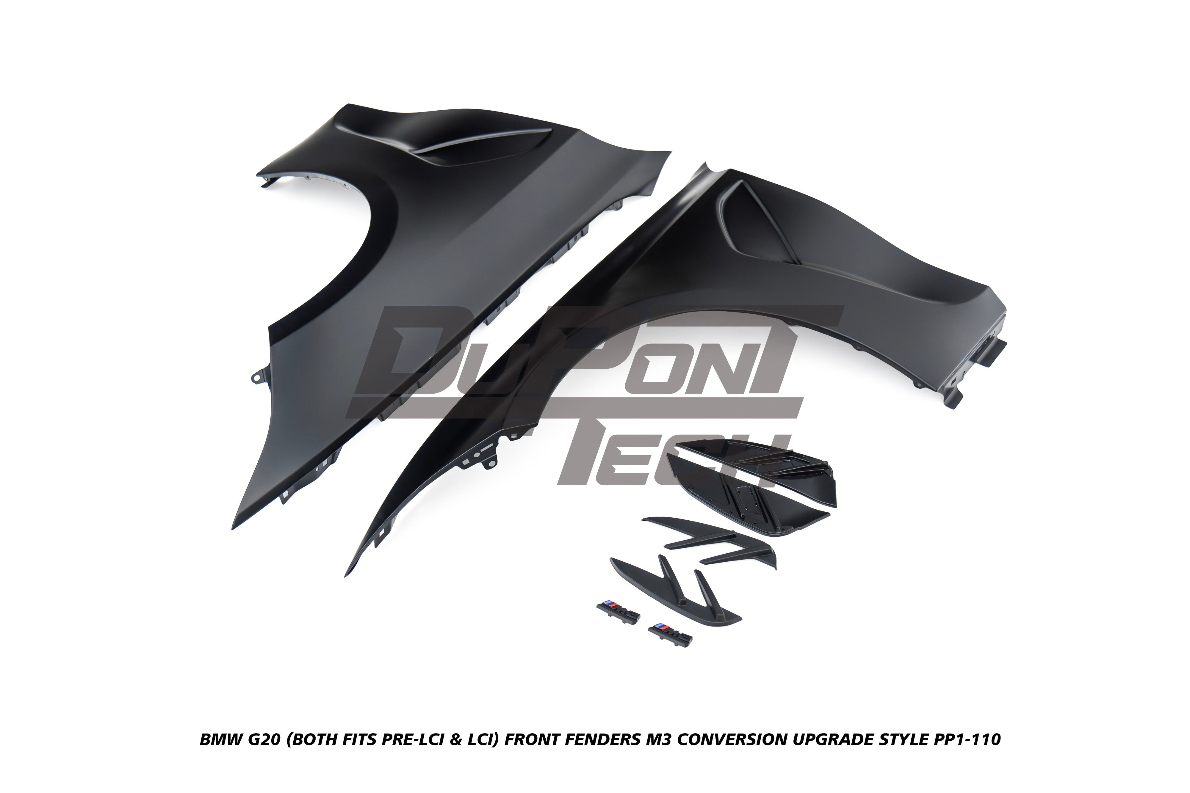 BMW 3 Series M340i 330i (Fits Both Pre-LCI & LCI) G20 2019-ON with Aftermarket Parts - M3 Conversion Upgrade Style Front Fenders Aluminum from DuPont Tech