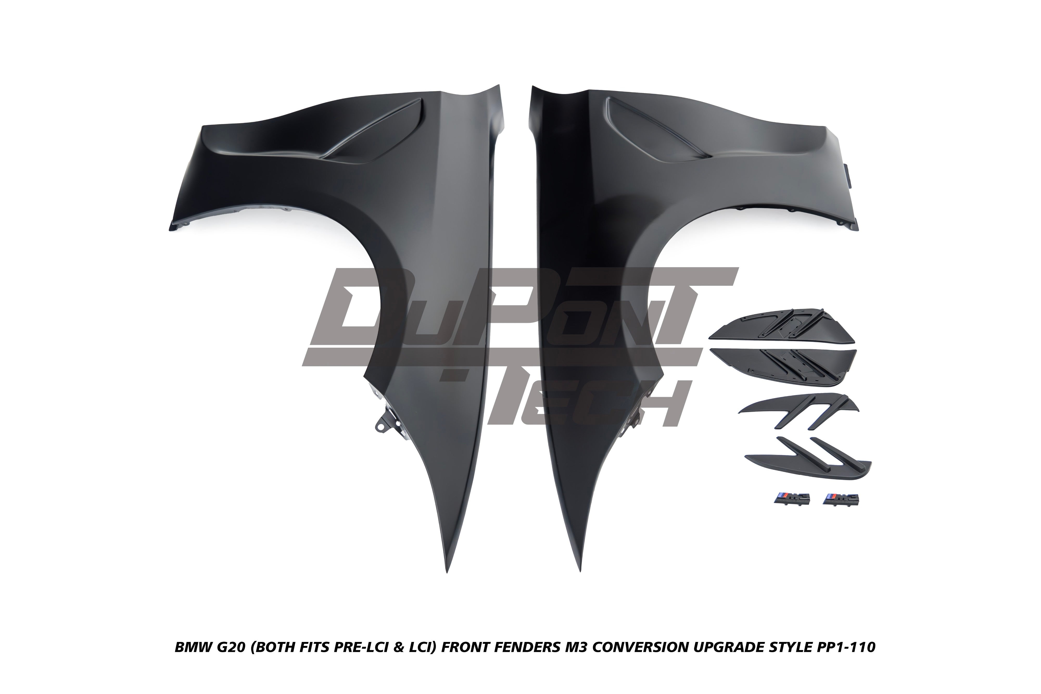 BMW 3 Series M340i 330i (Fits Both Pre-LCI & LCI) G20 2019-ON with Aftermarket Parts - M3 Conversion Upgrade Style Front Fenders Aluminum from DuPont Tech