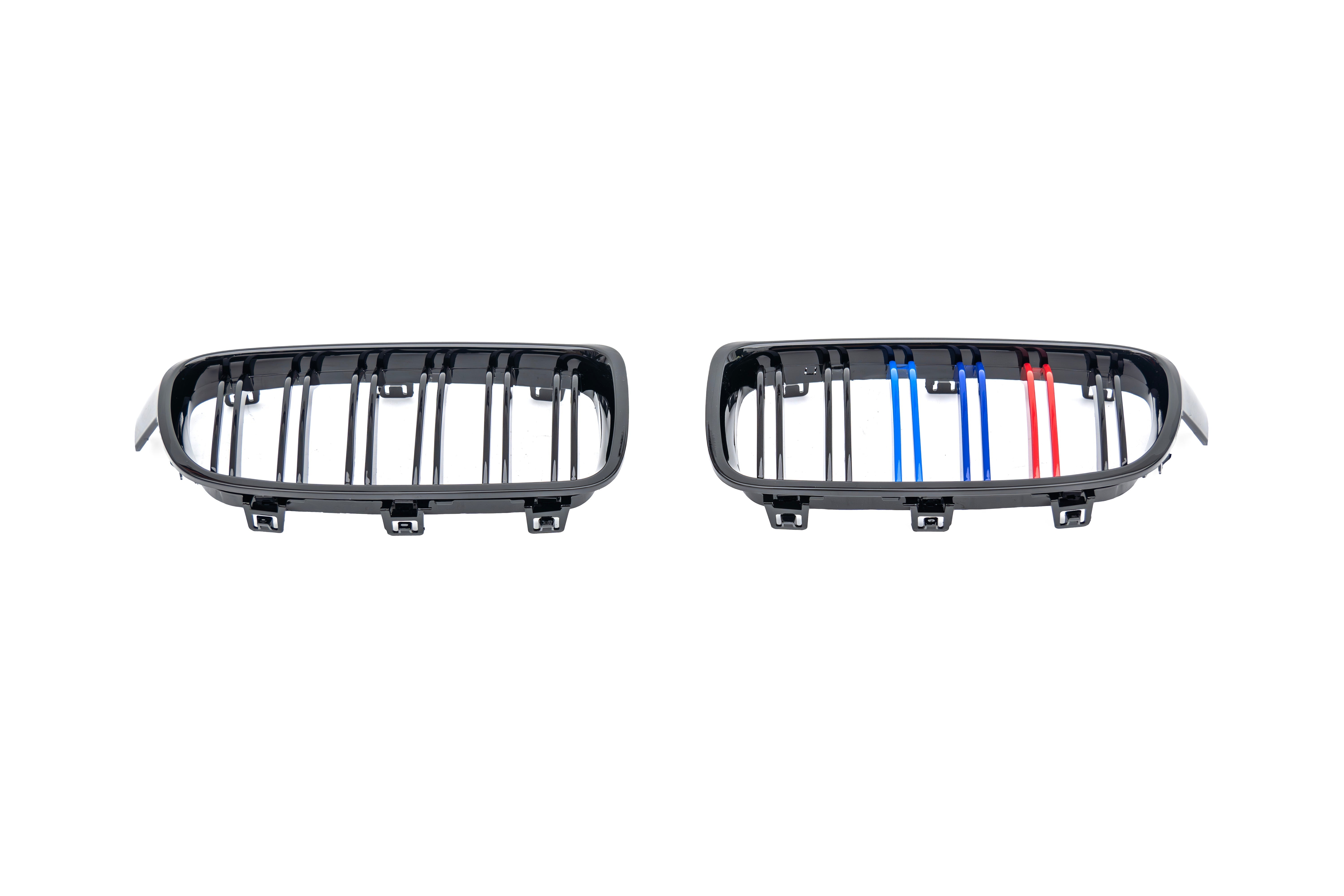 BMW 3 Series F30 F31 320/328/330/340/M340 2013 2014 2015 2016 2017 2018 2019 2020 with Aftermarket Parts - M3 Tri-color Style Front Kidney Grill ABS from DuPont Tech