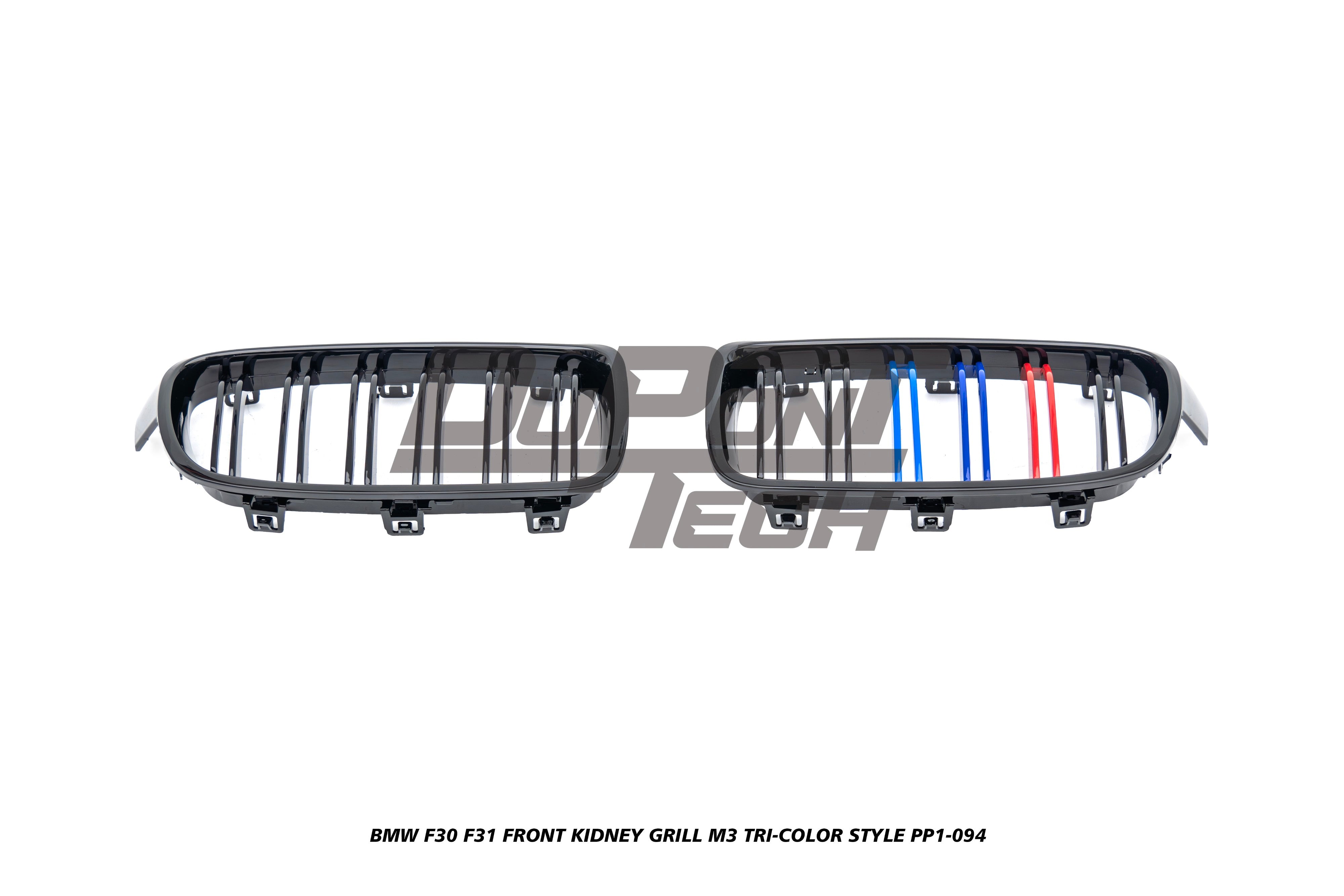 BMW 3 Series F30 F31 320/328/330/340/M340 2013 2014 2015 2016 2017 2018 2019 2020 with Aftermarket Parts - M3 Tri-color Style Front Kidney Grill ABS from DuPont Tech
