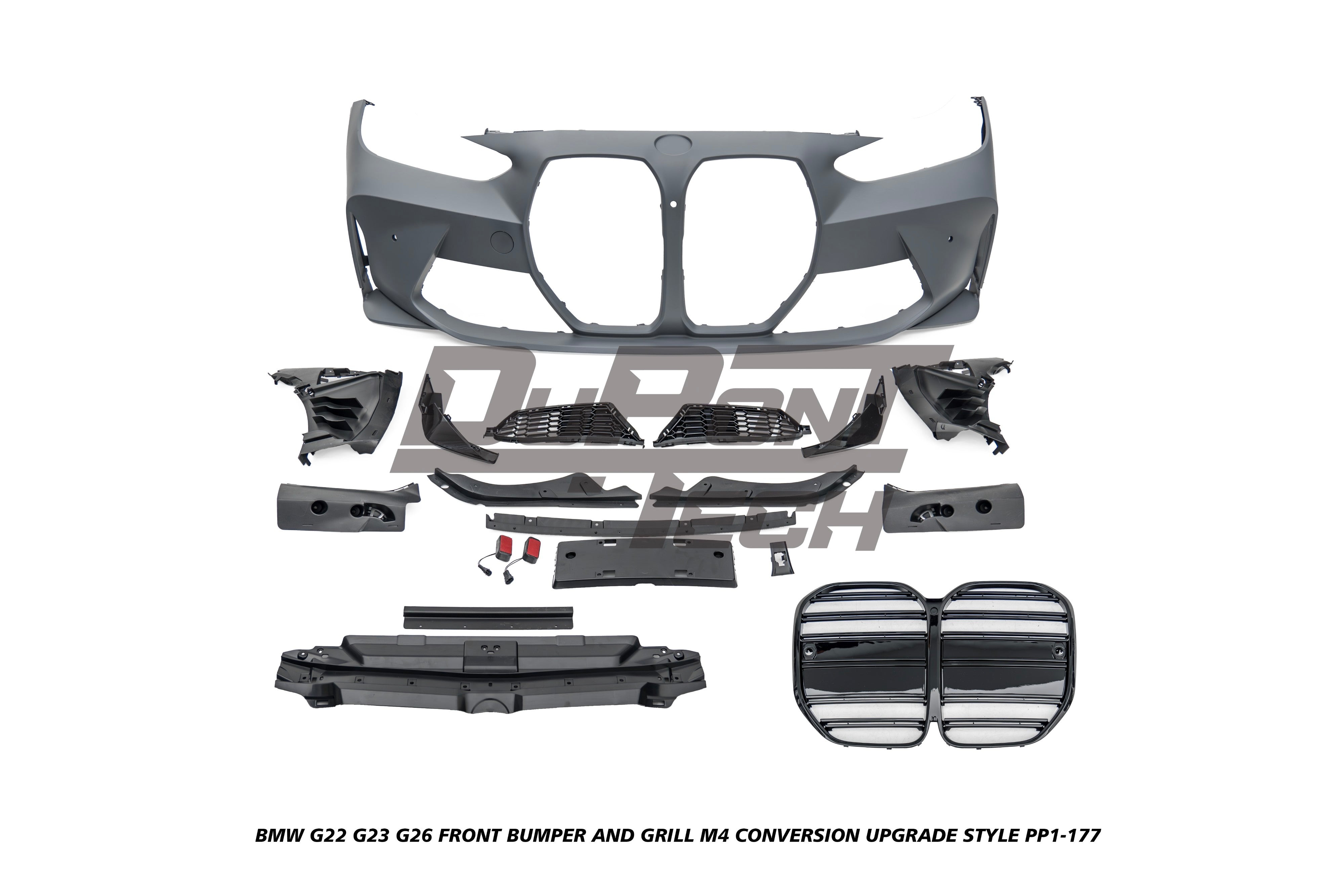 BMW 4 Series M440i 430i G22 G23 G26 2020-ON with Aftermarket Parts - M4 Conversion Upgrade Style Front Bumper and Grill PP Polypropylene from DuPont