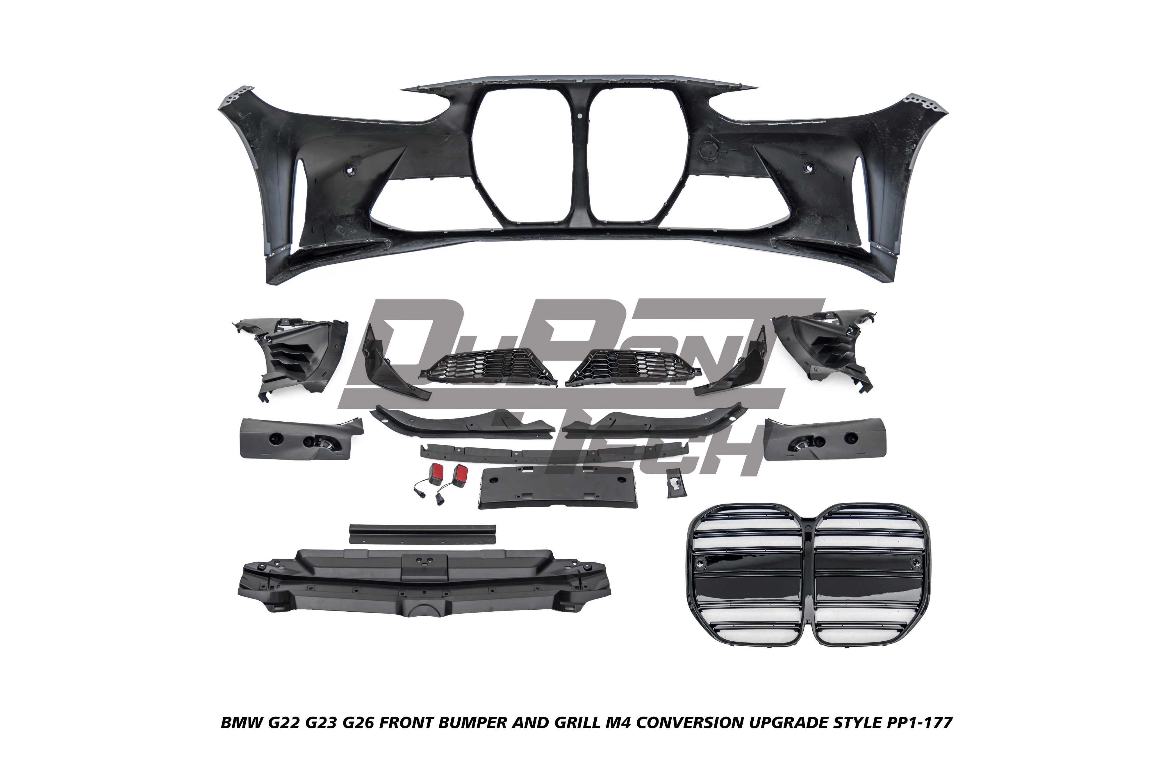 BMW 4 Series M440i 430i G22 G23 G26 2020-ON with Aftermarket Parts - M4 Conversion Upgrade Style Front Bumper and Grill PP Polypropylene from DuPont
