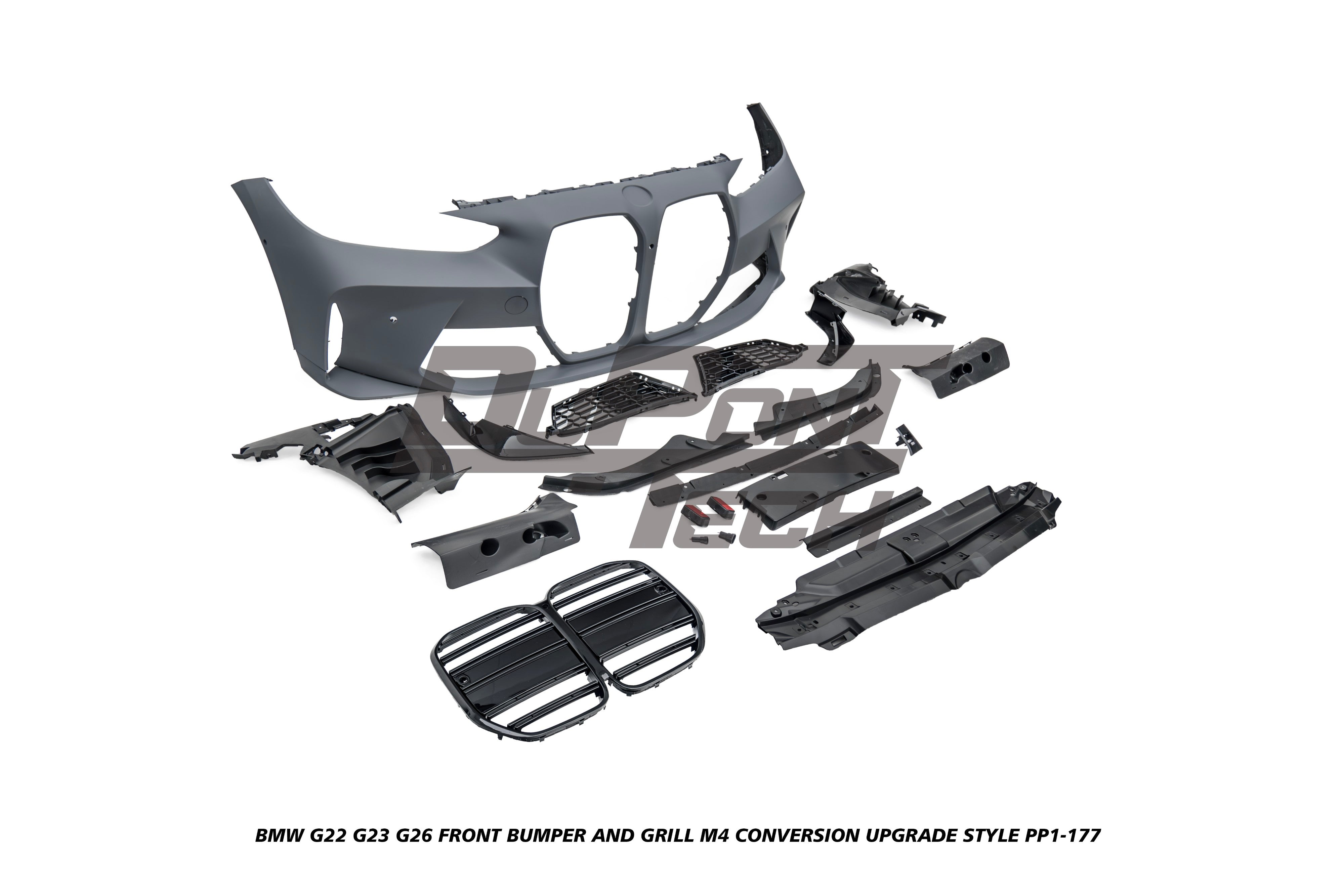 BMW 4 Series M440i 430i G22 G23 G26 2020-ON with Aftermarket Parts - M4 Conversion Upgrade Style Front Bumper and Grill PP Polypropylene from DuPont