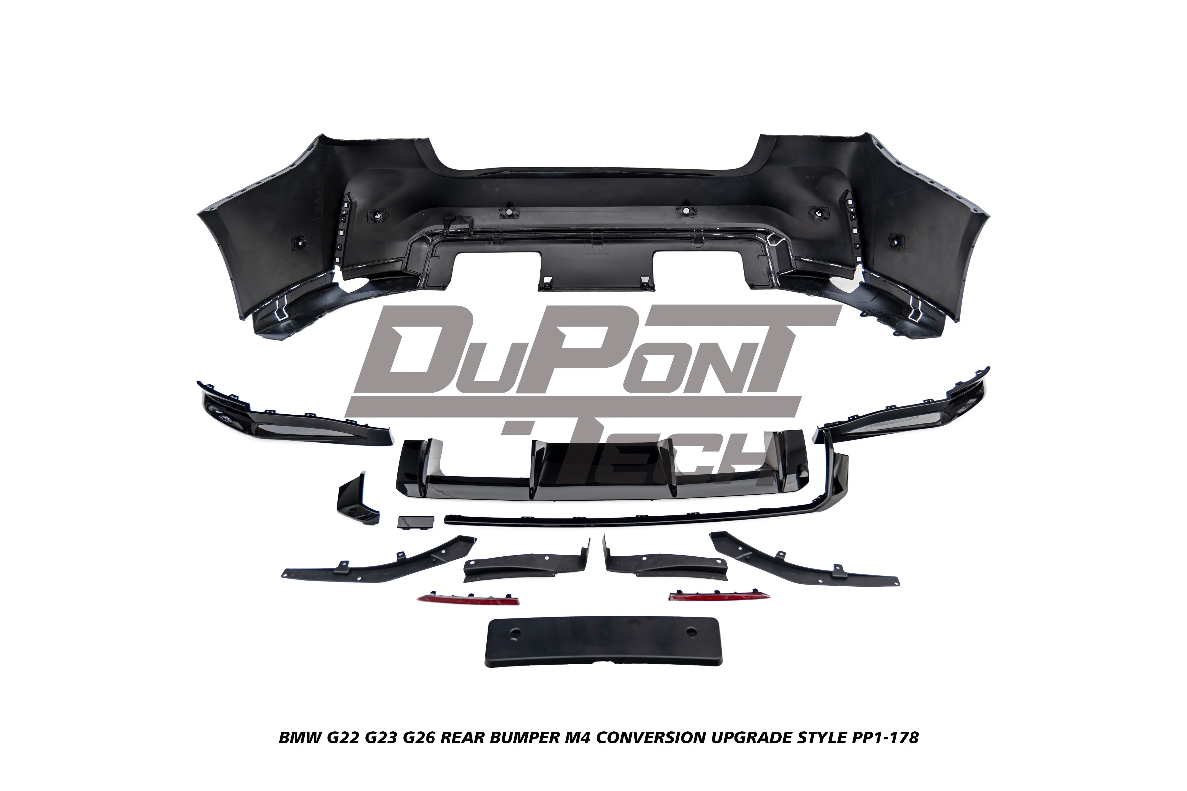 BMW 4 Series M440i 430i G22 G23 G26 2020-ON with Aftermarket Parts - M4 Conversion Upgrade Style Rear Bumper PP Polypropylene from DuPont Tech