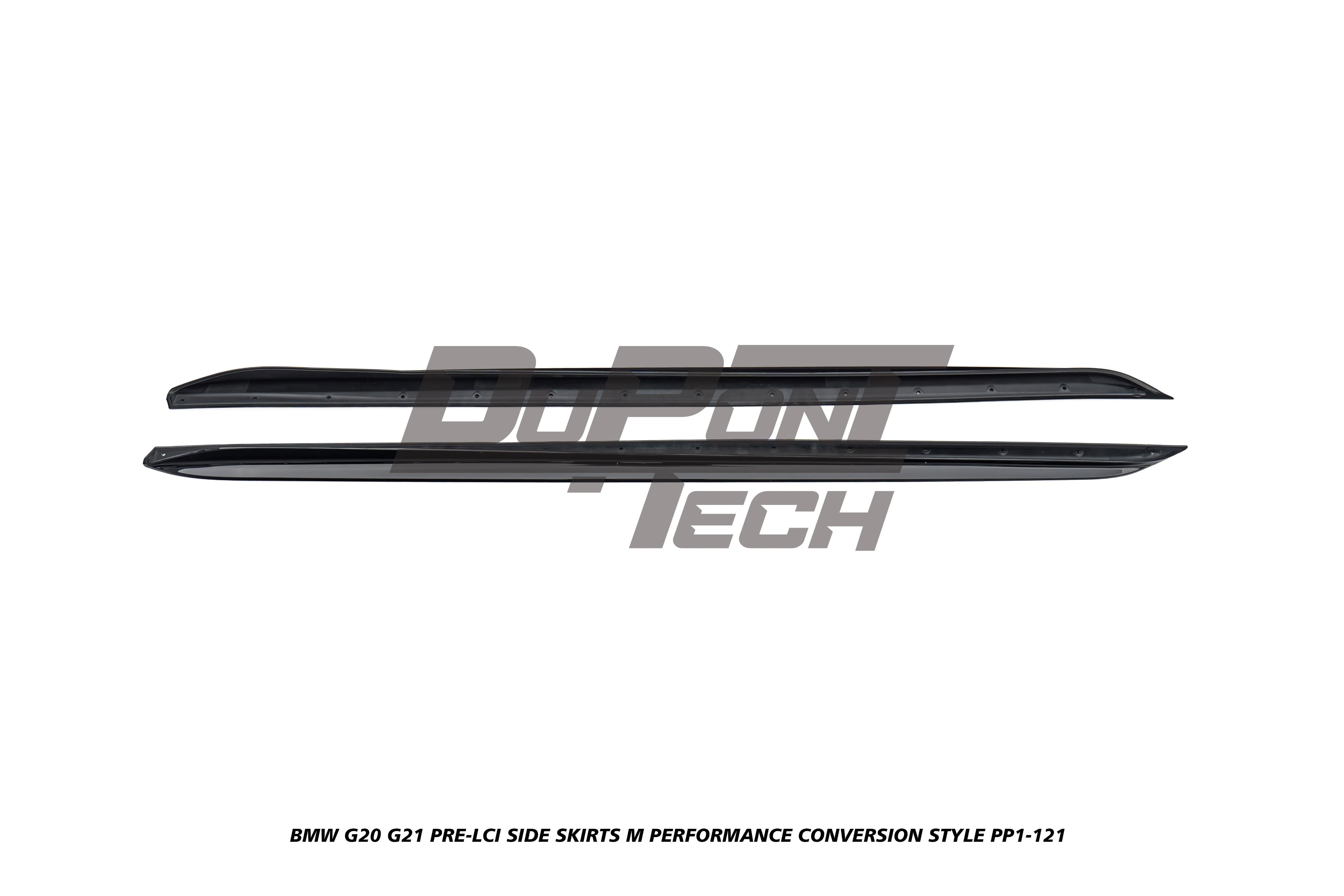 BMW 3 Series M340i 330i (with M-package rocker panel) G20 G21 Pre-LCI 2019 2020 2021 2022 with Aftermarket Parts - M Performance Conversion Style Side Skirts ABS from DuPont Tech