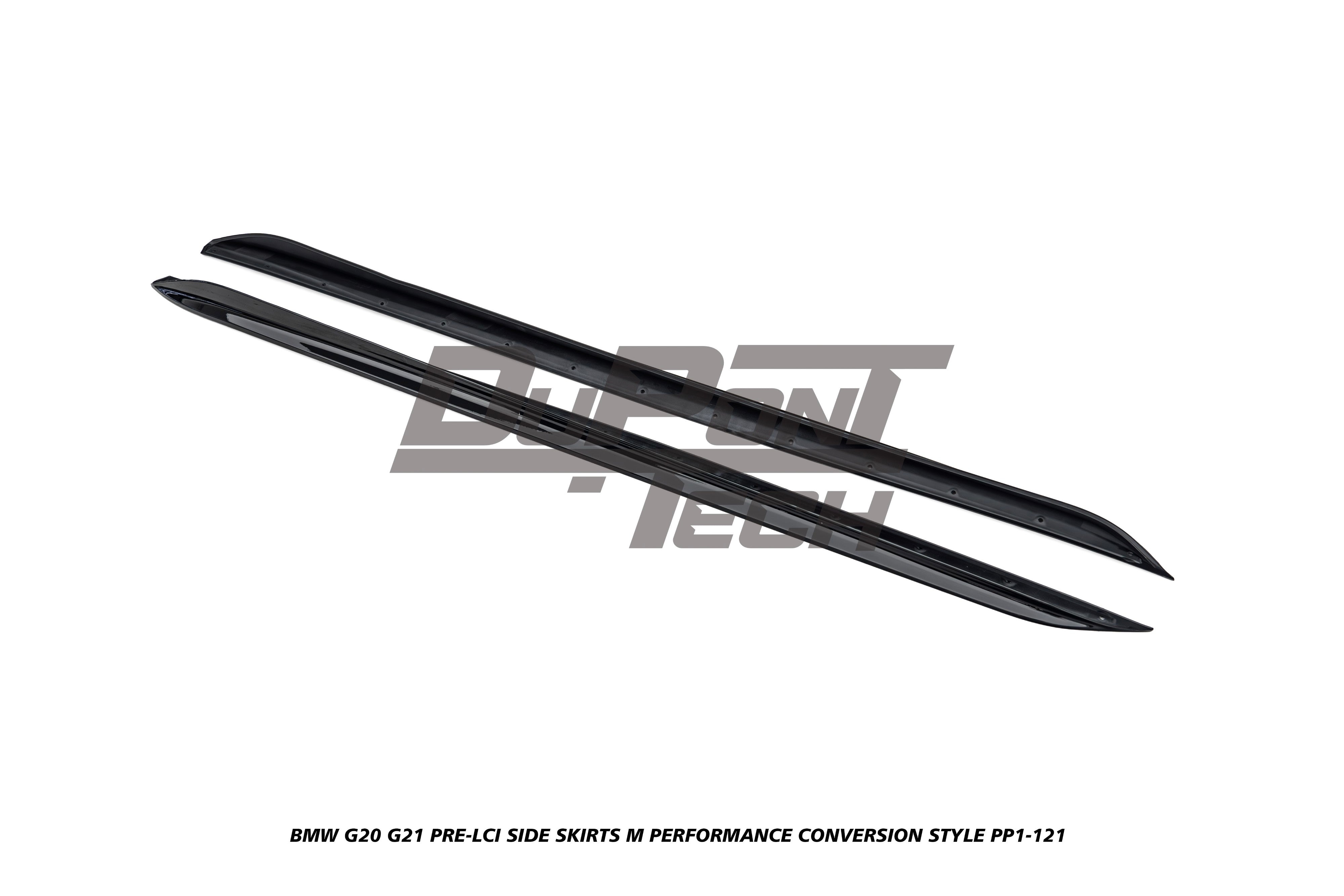 BMW 3 Series M340i 330i (with M-package rocker panel) G20 G21 Pre-LCI 2019 2020 2021 2022 with Aftermarket Parts - M Performance Conversion Style Side Skirts ABS from DuPont Tech