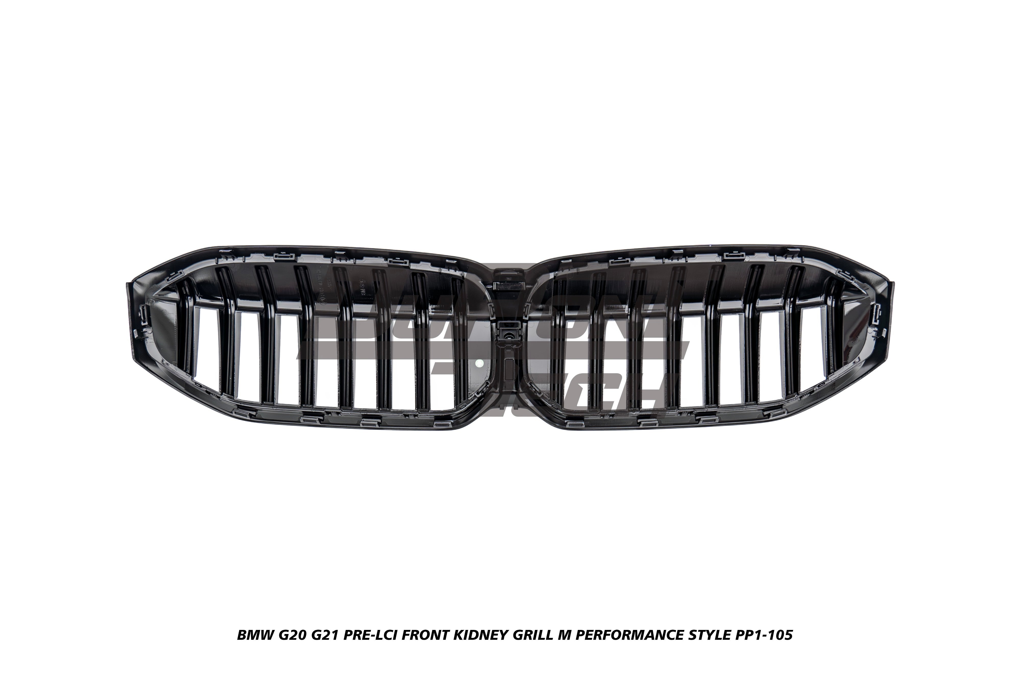 BMW 3 Series M340i 330i 320i G20 G21 Pre-LCI 2019 2020 2021 2022 with Aftermarket Parts - M Performance Style Front Kidney Grill ABS from DuPont Tech
